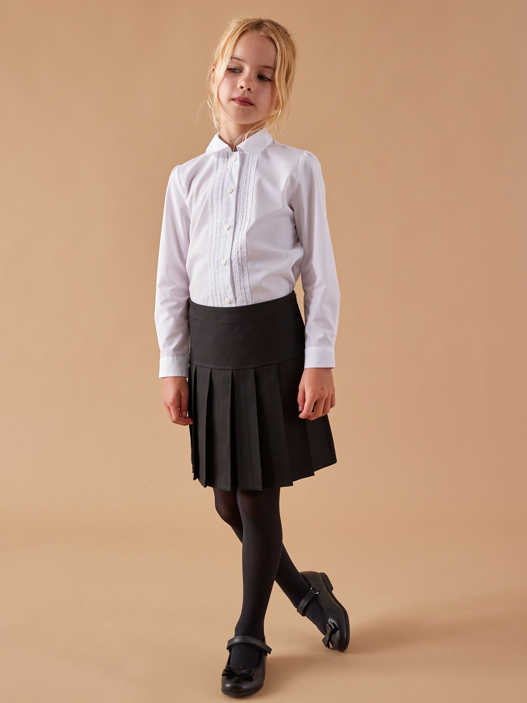 Black Regular Waist 2 Pack Pleated School Skirts (3-16yrs)