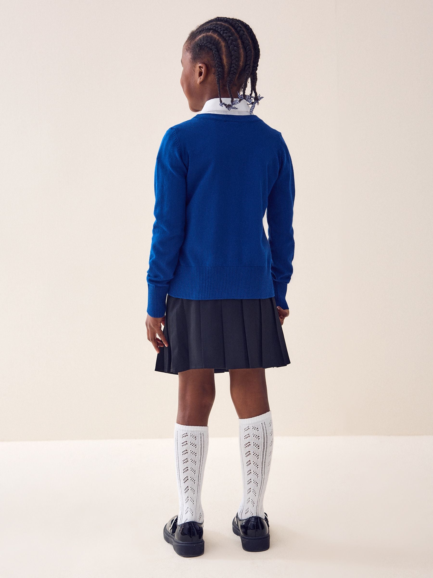 Blue Cotton Rich School V-Neck Cardigan (3-16yrs)