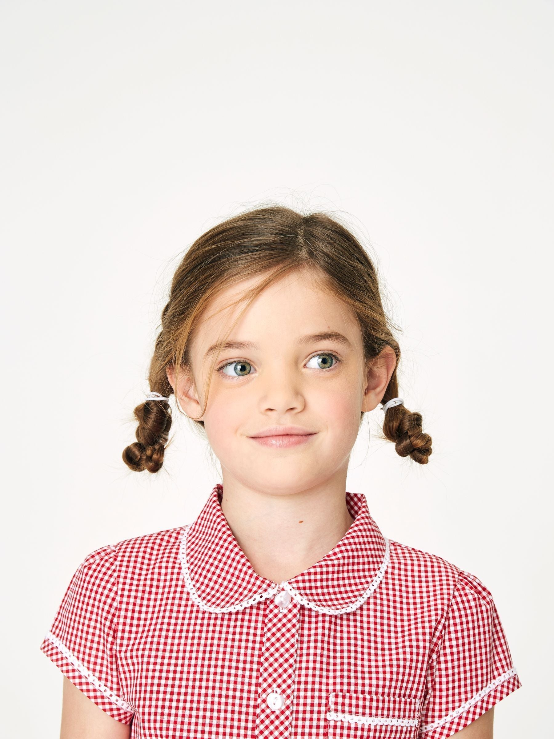 Red Cotton Rich Drop Waist Gingham School Dress (3-14yrs)