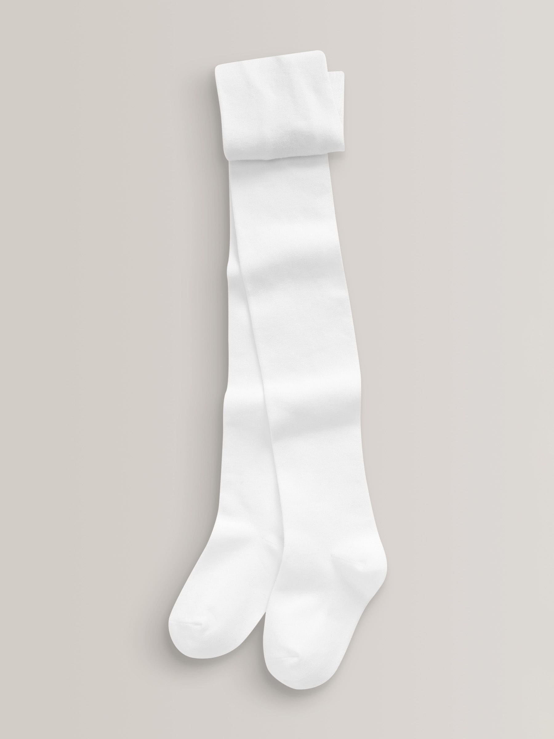 White Regular Length 3 Pack Cotton Rich School Tights