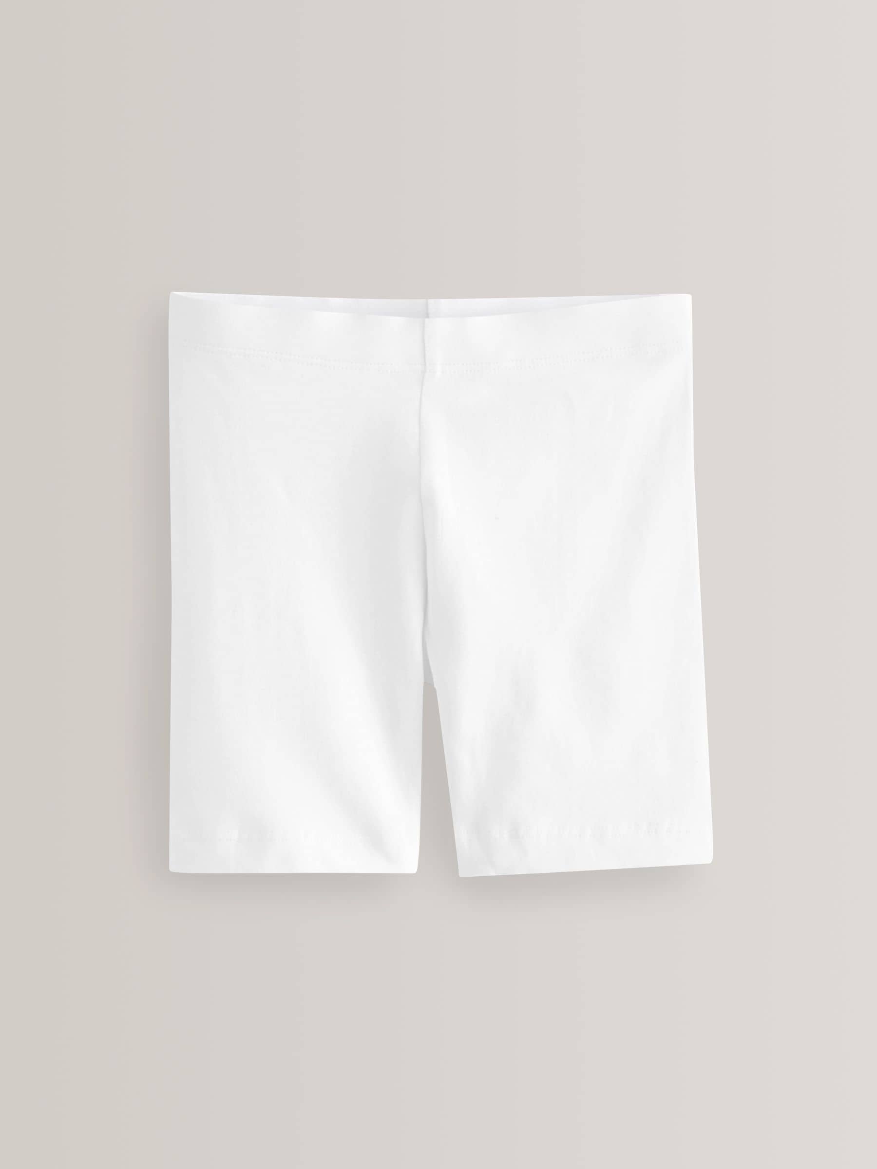 White Regular Length 2 Pack Regular Length Cotton Rich Stretch Cycle Shorts (3-16yrs)
