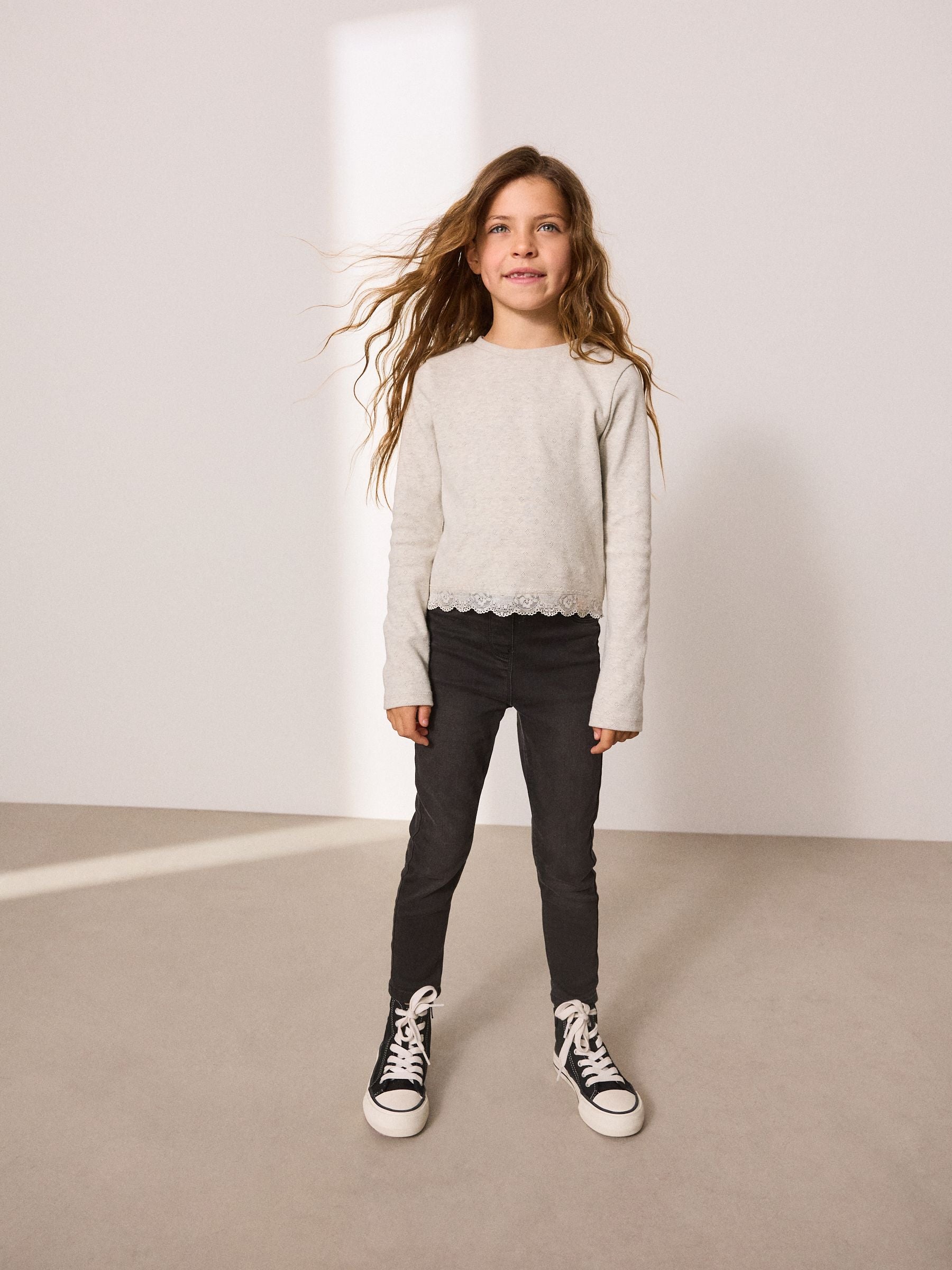 Charcoal Grey Regular Length Stretch Jeggings (3-16yrs)