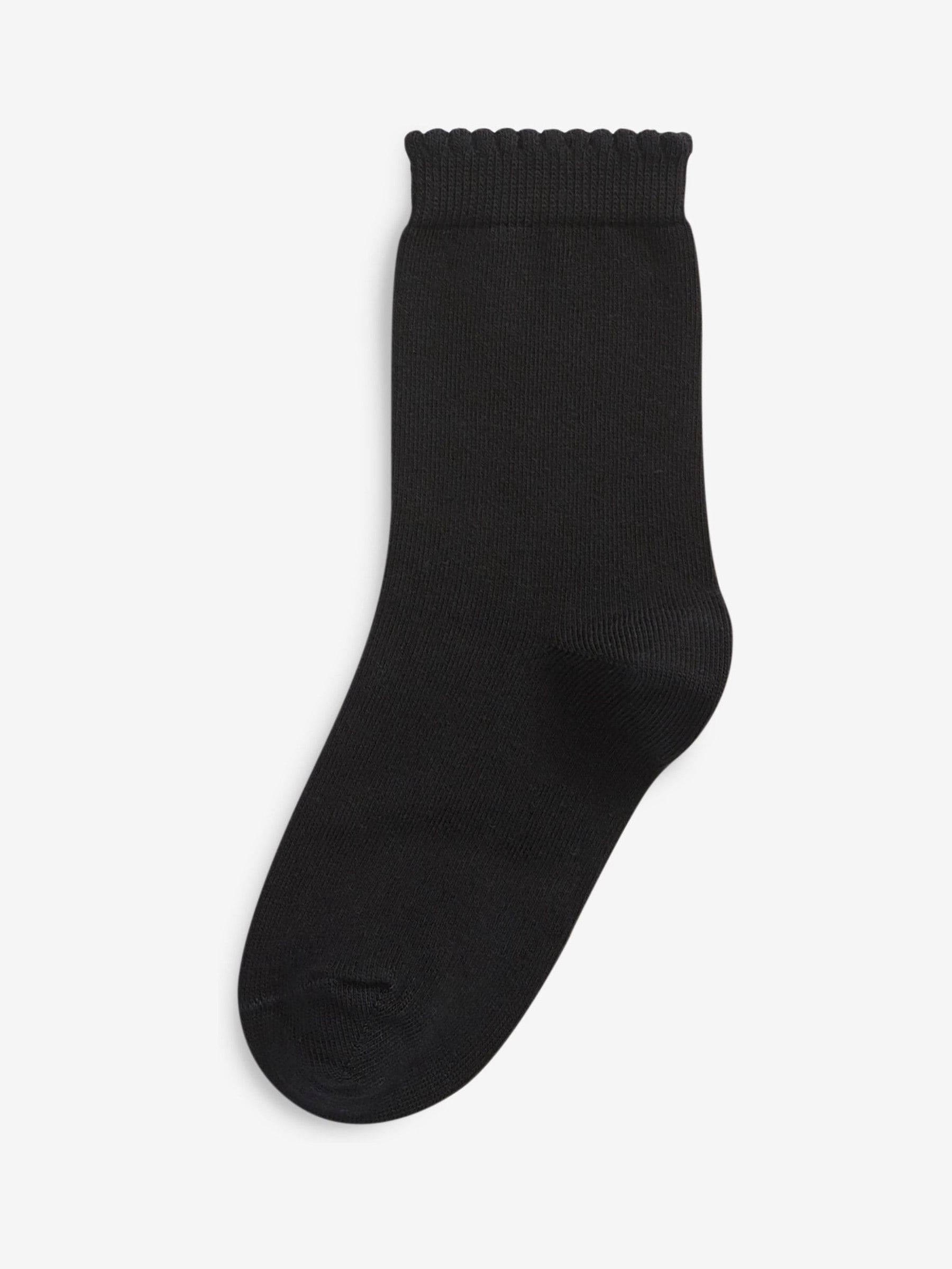 Black 5 Pack Cotton Rich School Ankle Socks