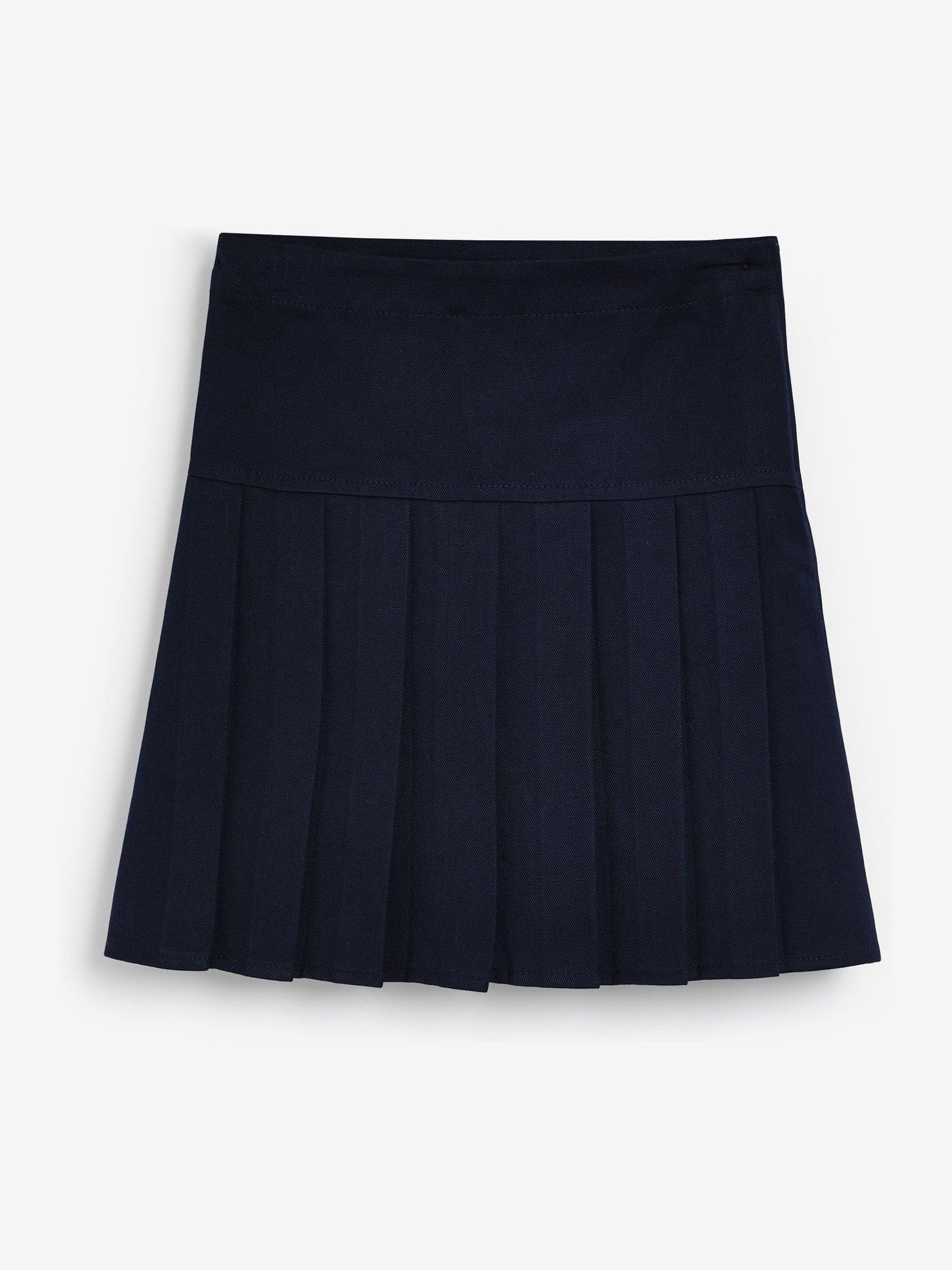 Navy Blue Longer Length Regular Waist 2 Pack Pleated School Skirts (3-16yrs)