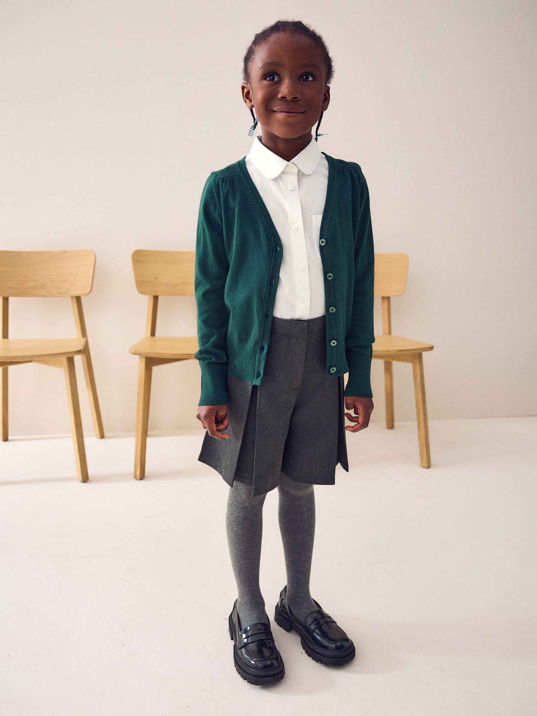Green Cotton Rich School V-Neck Cardigan (3-16yrs)
