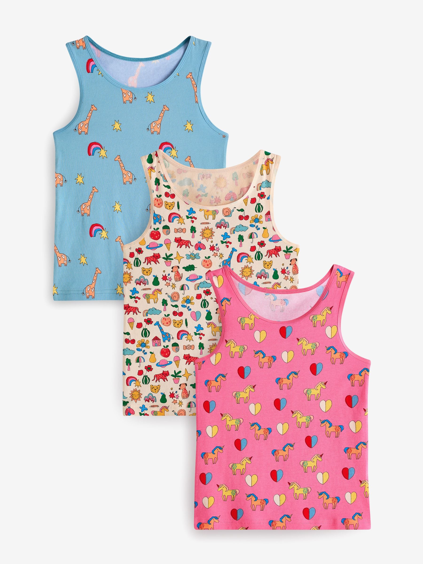 Pink/Blue Fairy Vests 3 Pack (1.5-16yrs)
