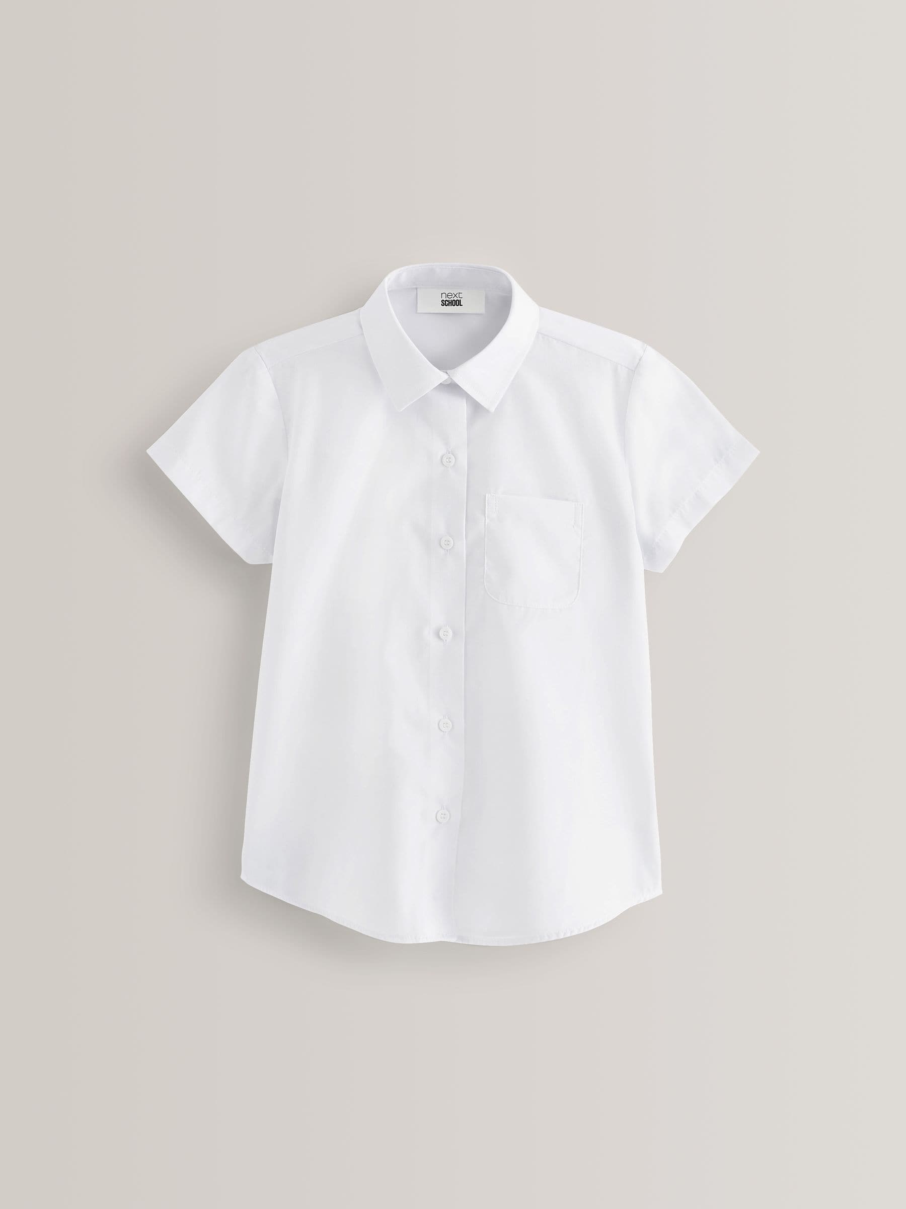 White Plus Fit 2 Pack Plus Fit Short Sleeve School Shirts (3-18yrs)