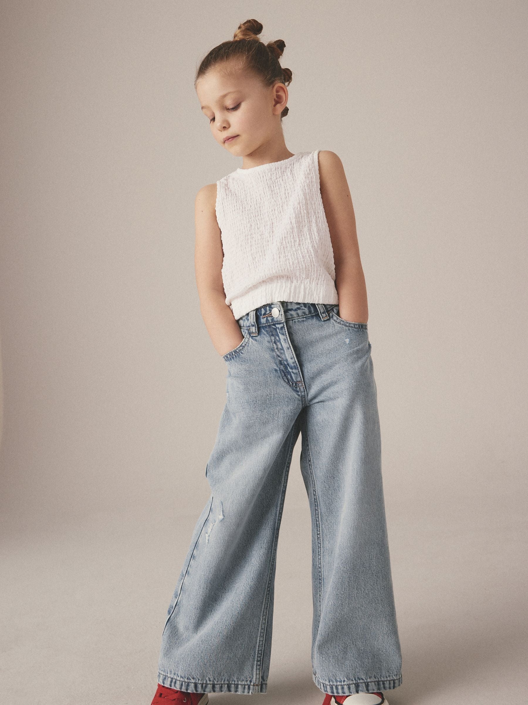 Light Blue Wide Leg Jeans (3-16yrs)