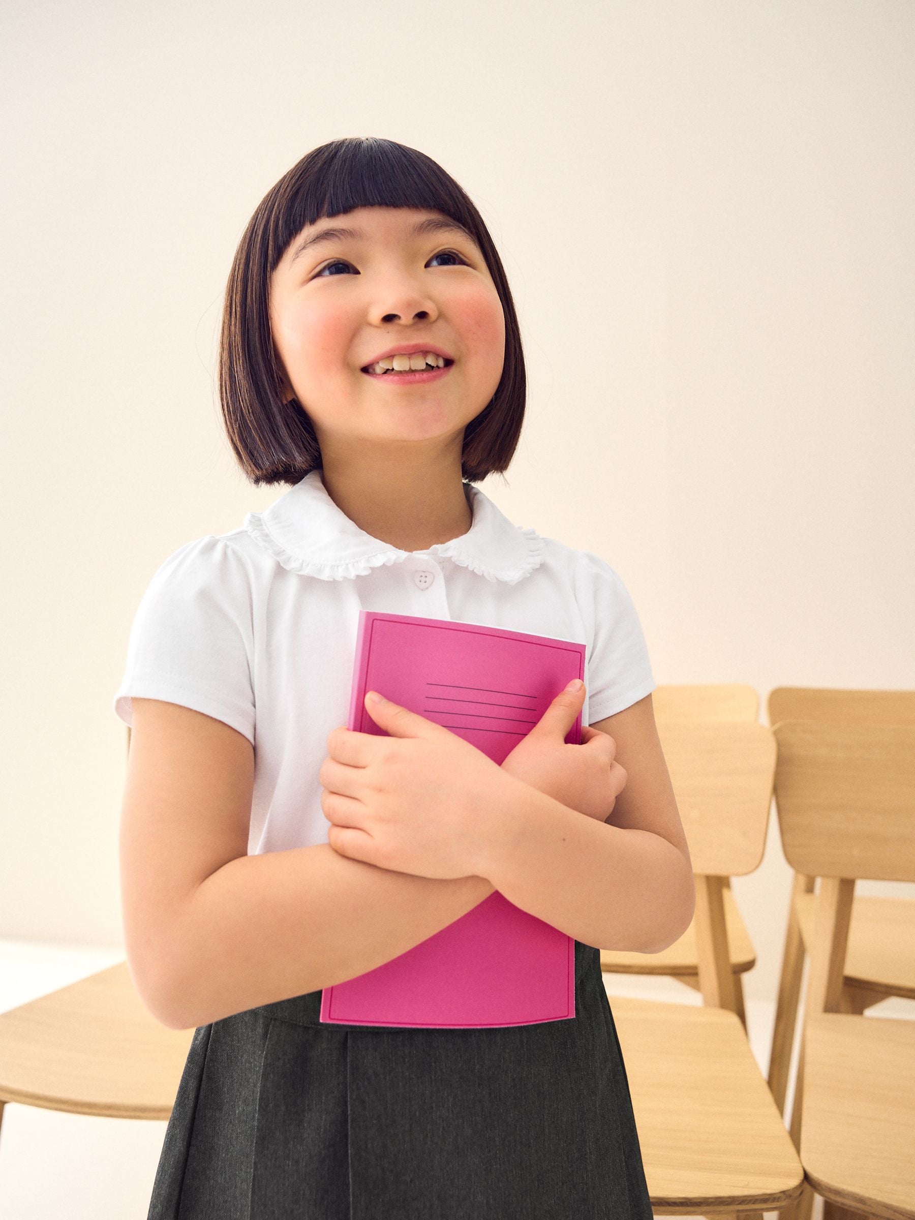 Grey 2-In-1 Short Sleeve School Pinafore Dress (3-14yrs)