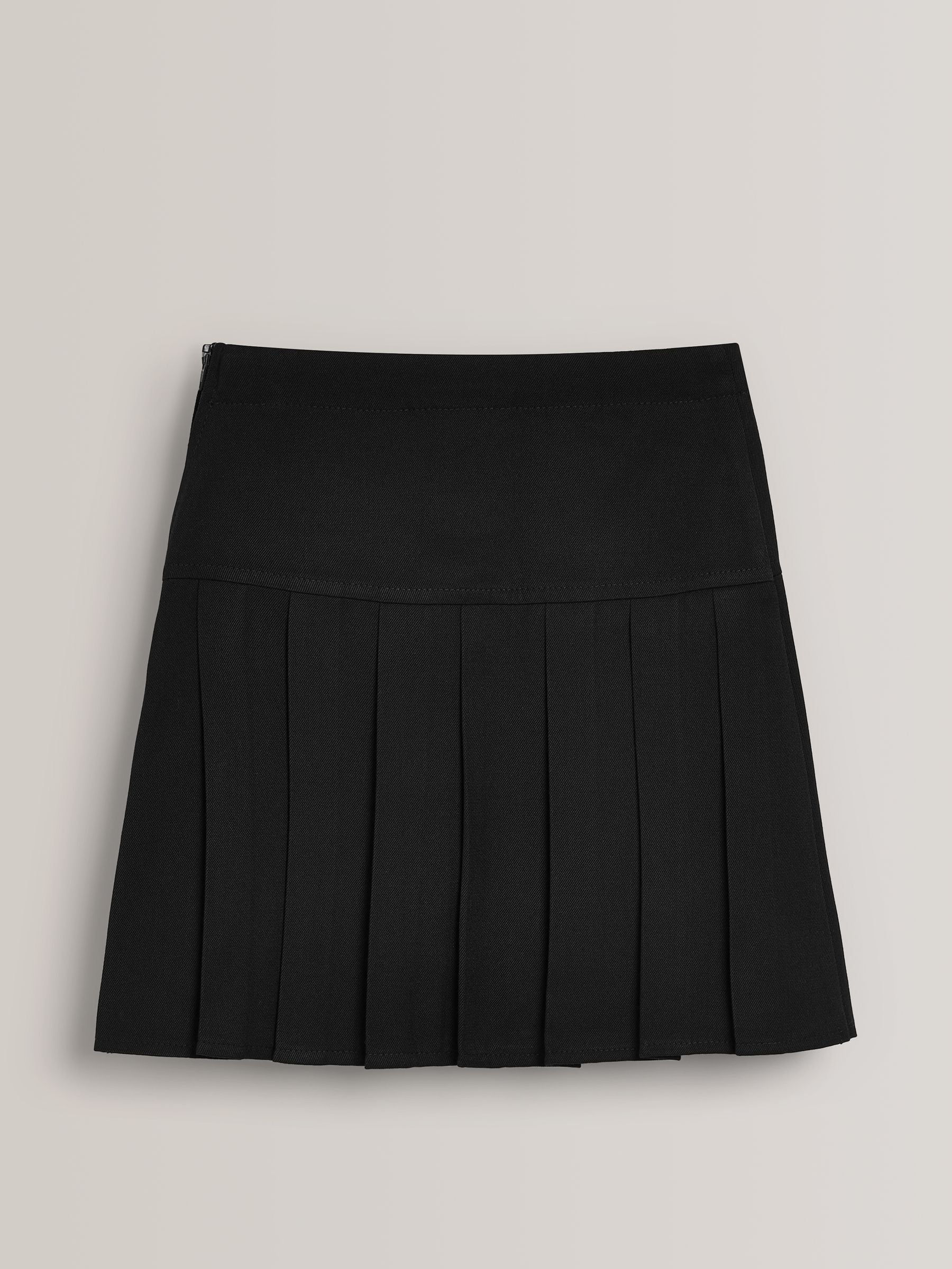 Black Longer Length Regular Waist 2 Pack Pleated School Skirts (3-16yrs)