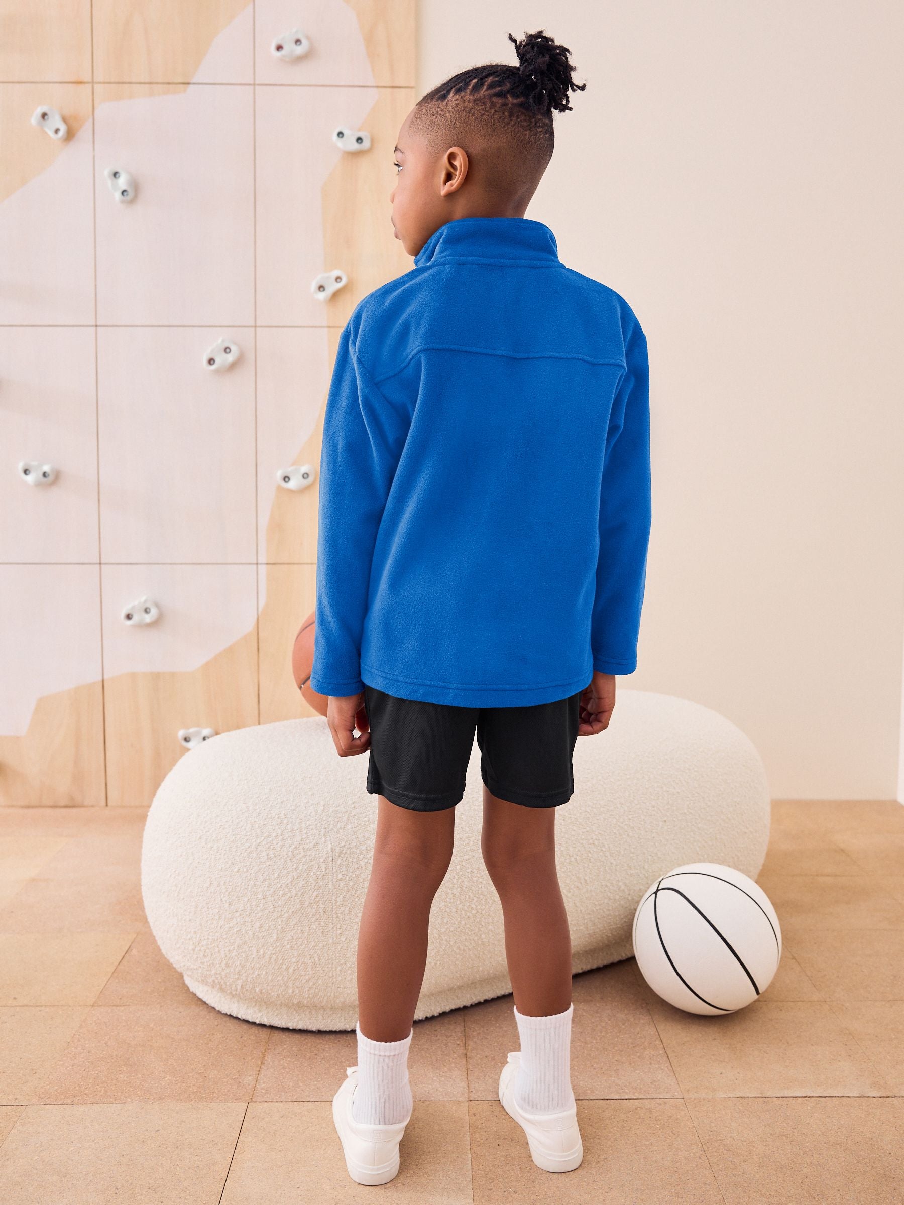 Cobalt Blue Zip-Up Fleece Jacket With Pockets (3-16yrs)