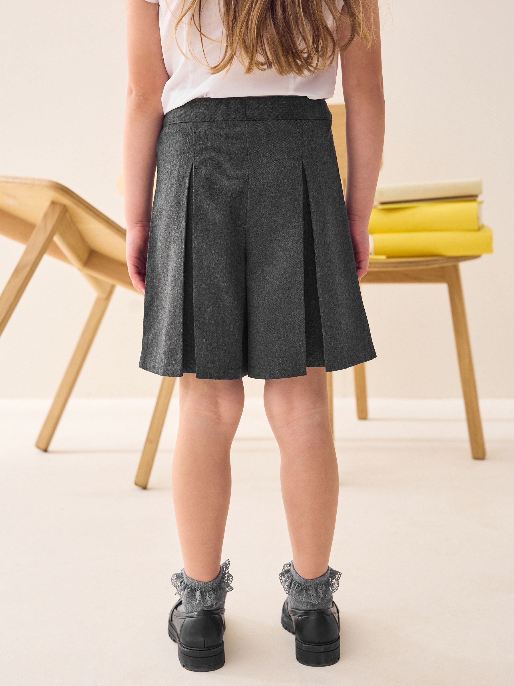Charcoal Grey School Skort (3-16yrs)