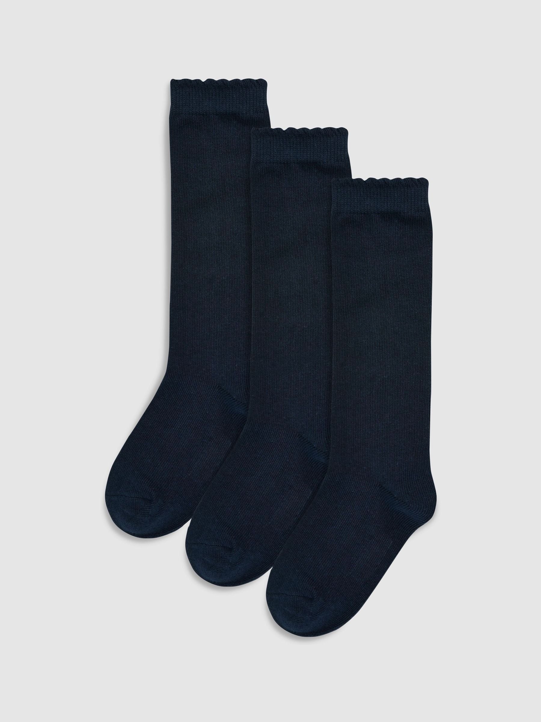 Navy 3 Pack Cotton Rich Knee High Schools Socks