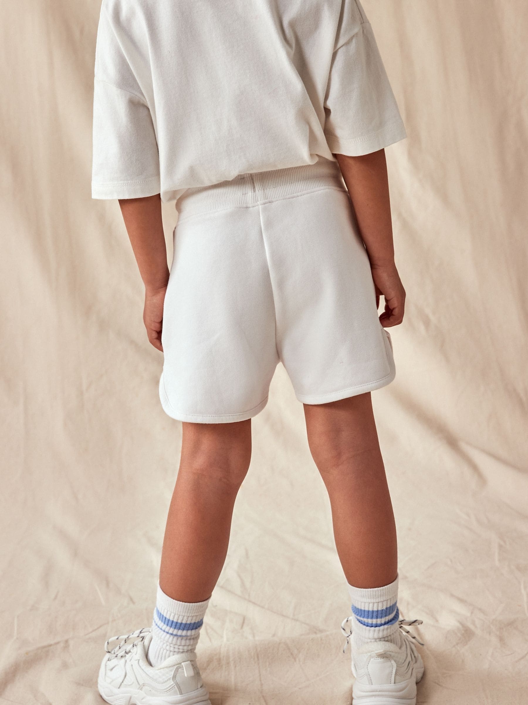 White Plain Jersey Shorts (3-16yrs)