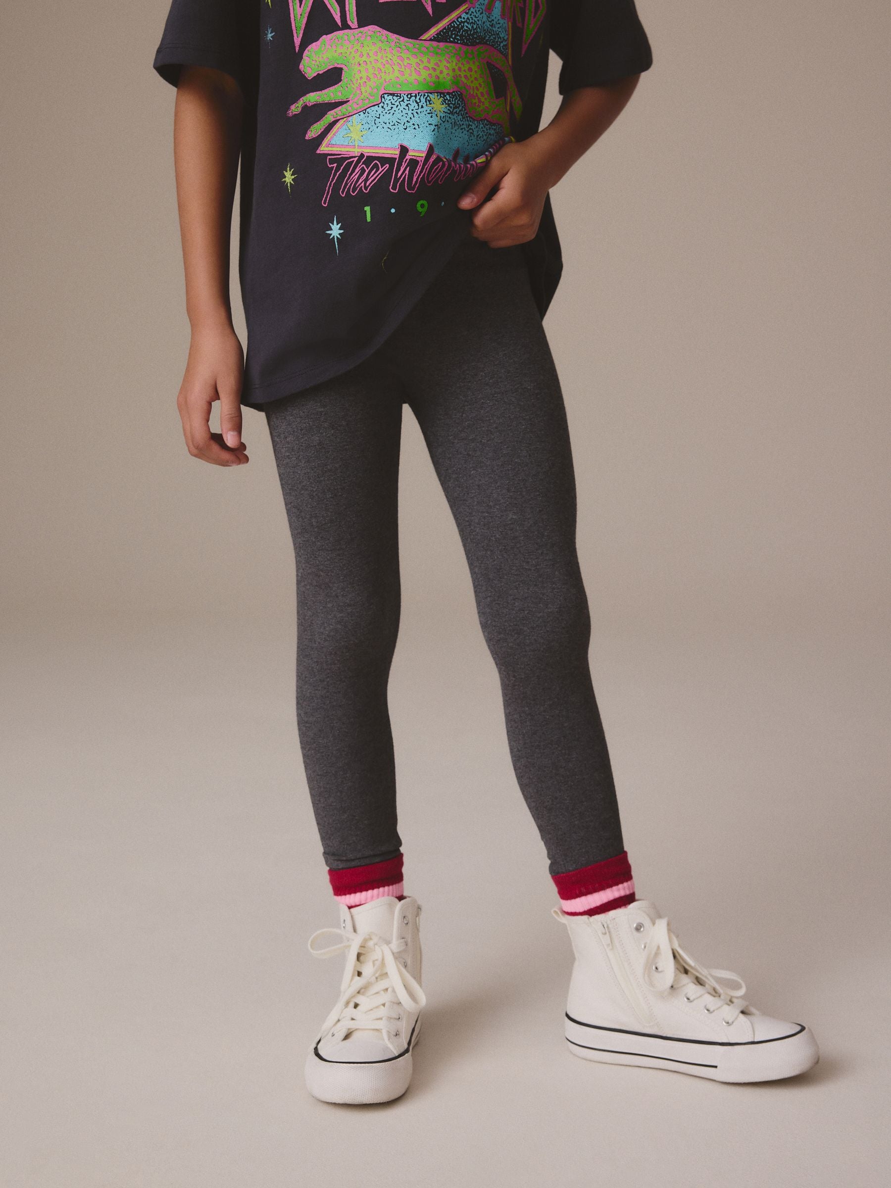 Charcoal Grey Regular Fit Leggings 3 Pack (3-16yrs)