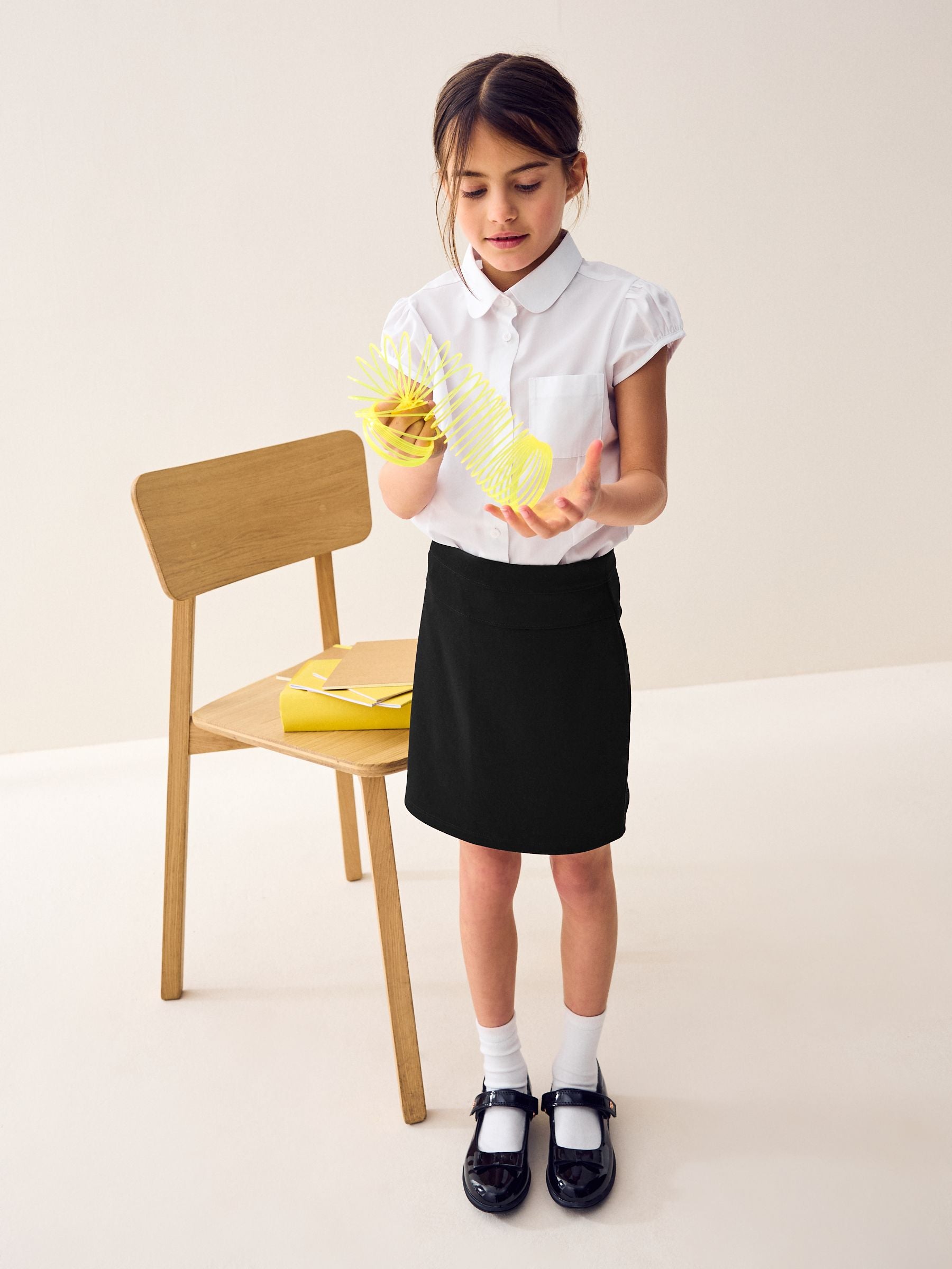 Black Pull-On Jersey Stretch School Pencil Skirt (3-18yrs)