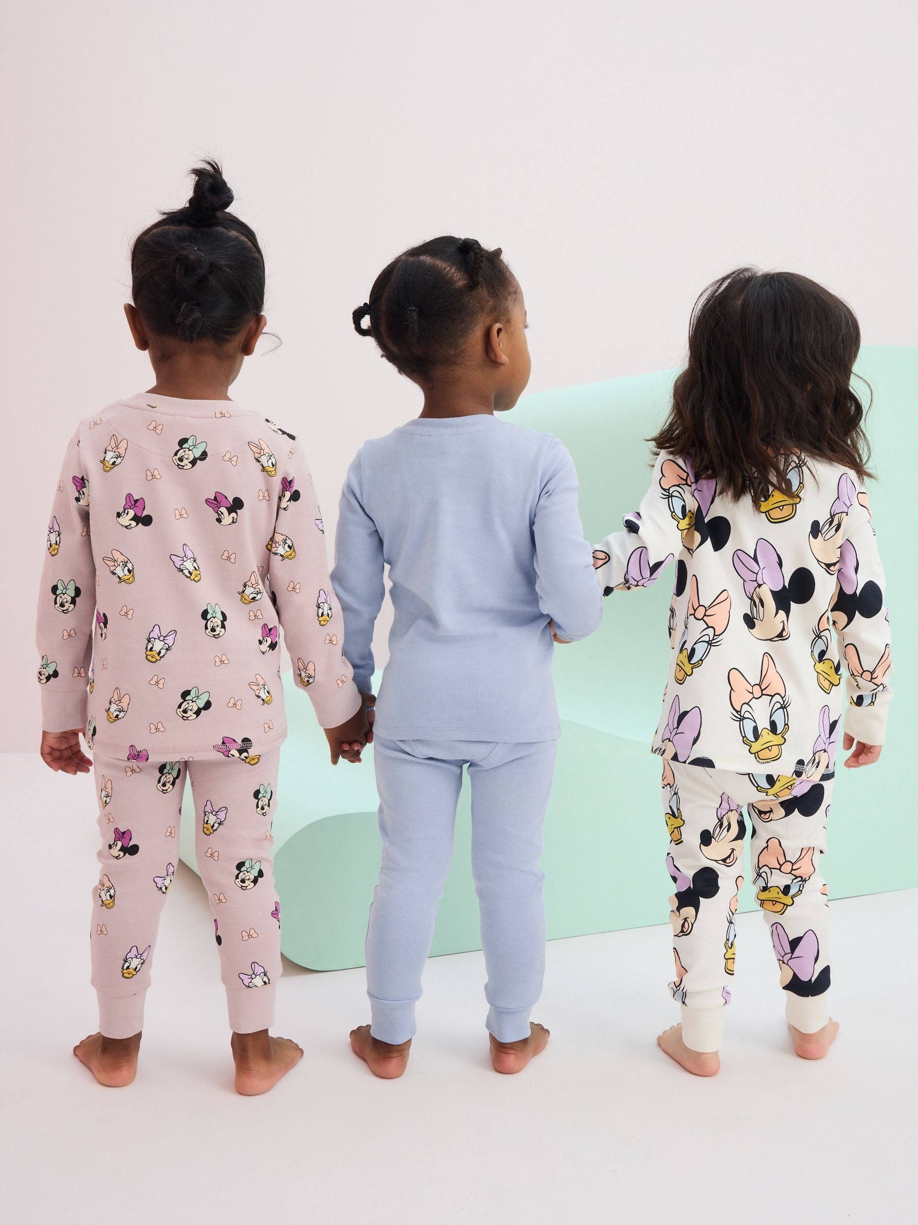 Pink/Blue/White Minnie Mouse License Snuggle Pyjamas 3 Pack (9mths-12yrs)