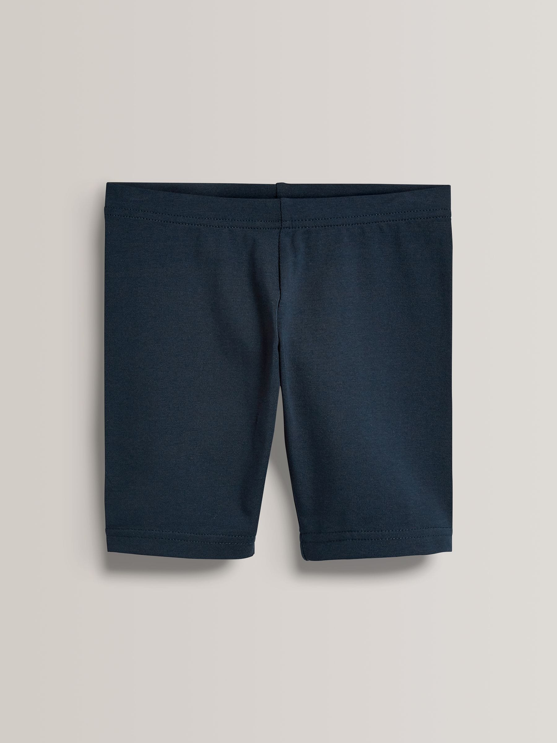 Navy Blue Regular Length 2 Pack Regular Length Cotton Rich Stretch Cycle Shorts (3-16yrs)