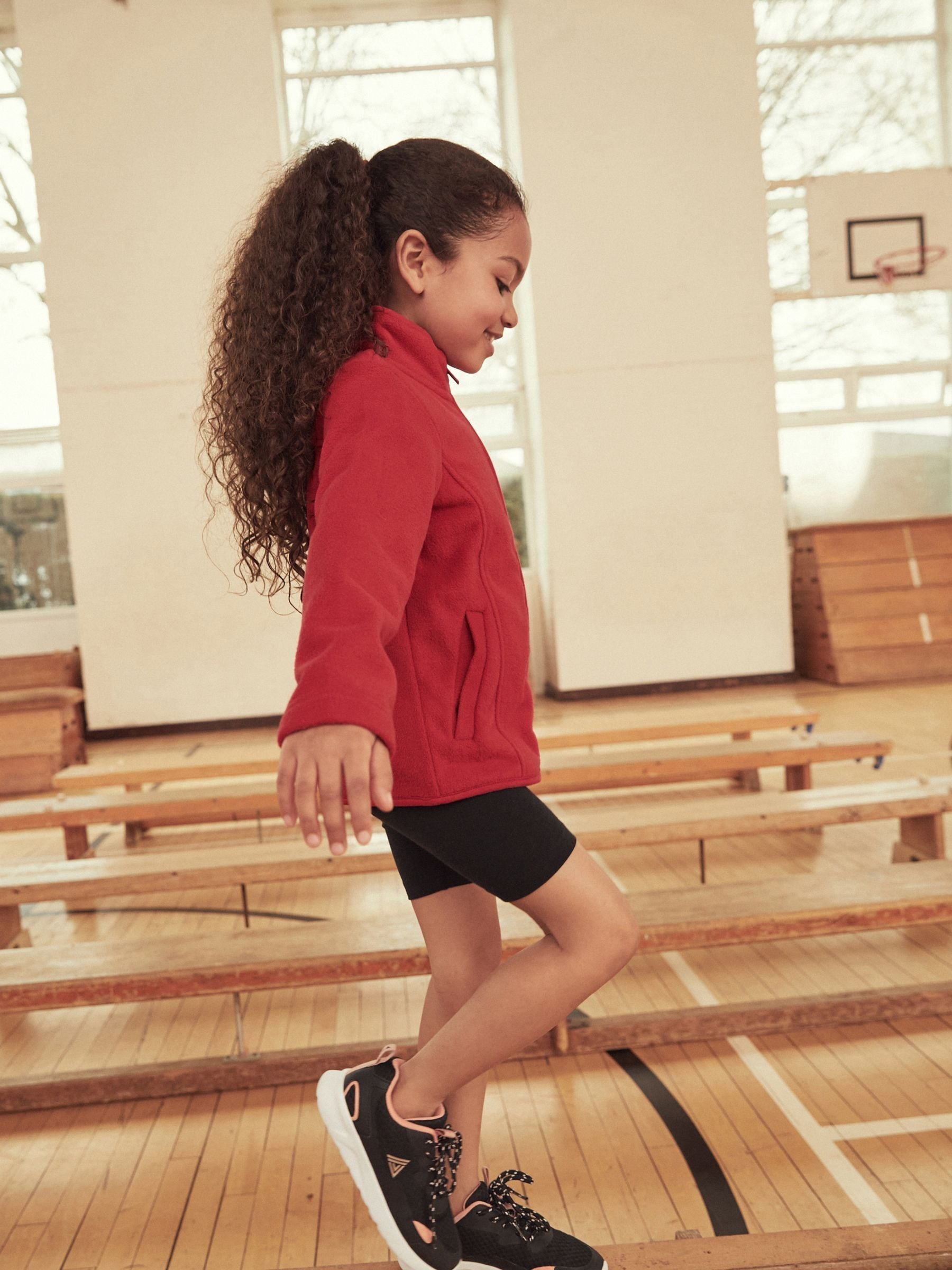 Red Zip-Up Fleece Jacket With Pockets (3-16yrs)