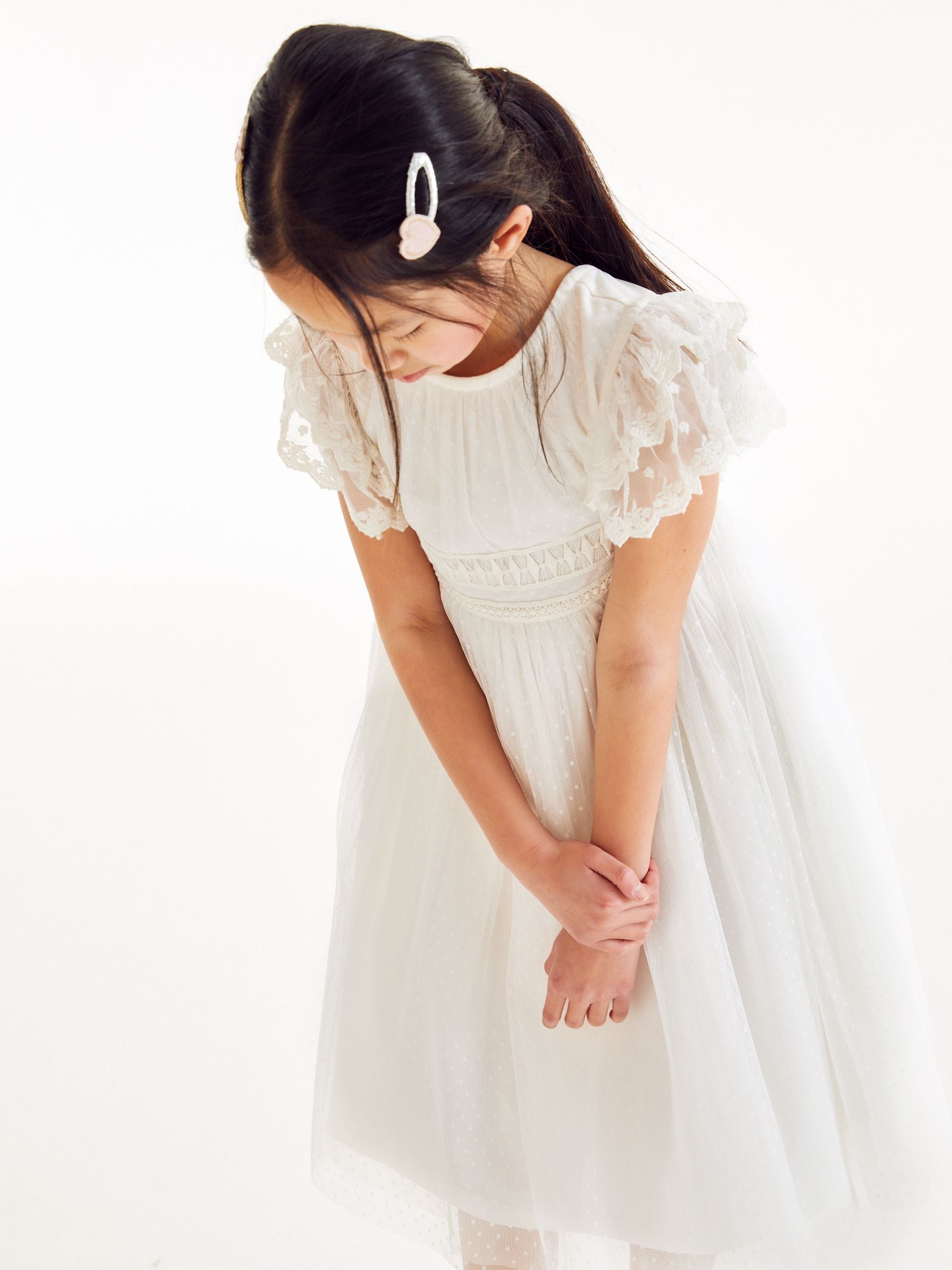 Ivory White Lace Bridesmaid Dress (3-16yrs)