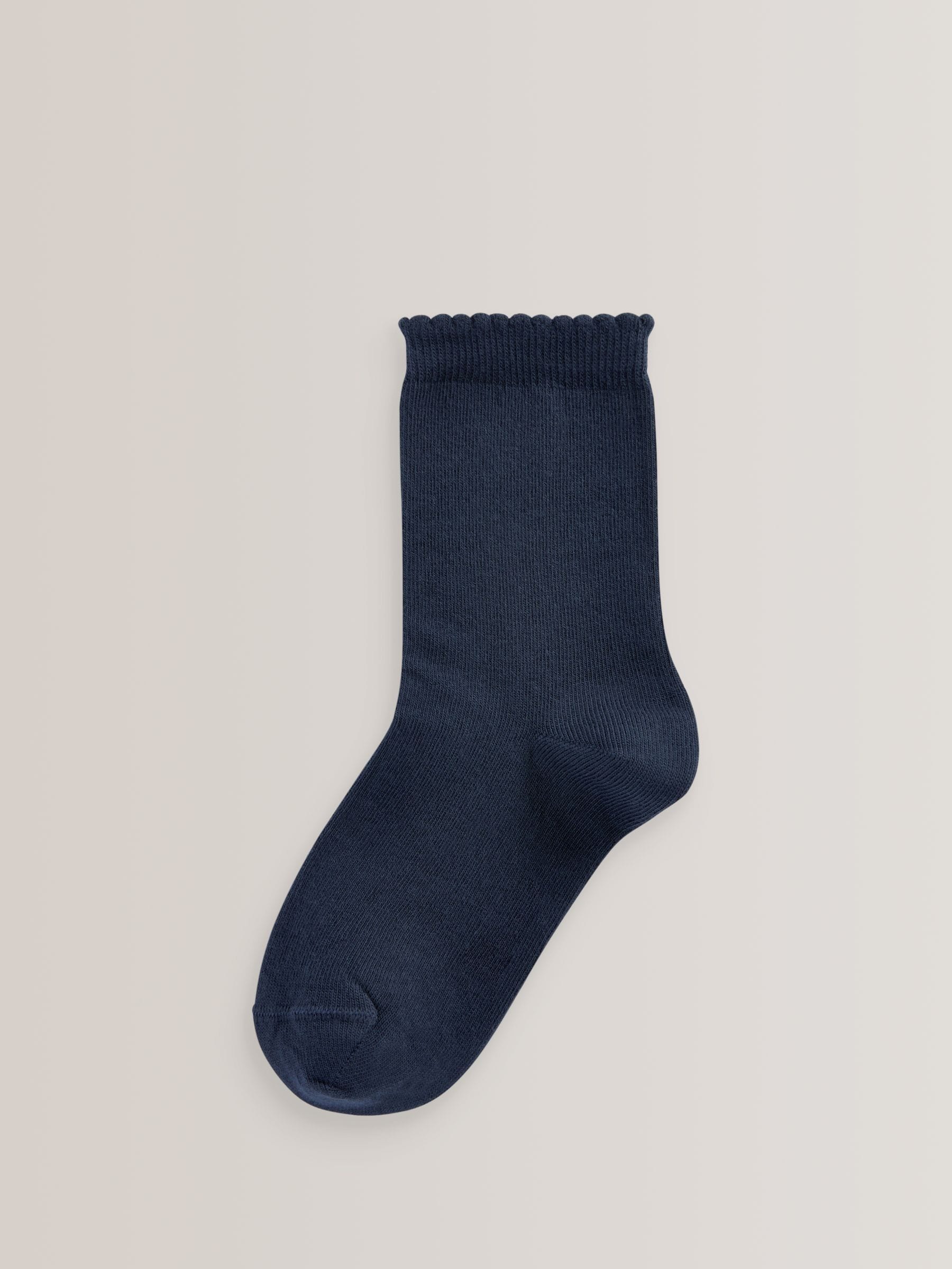 Navy Blue 5 Pack Cotton Rich School Ankle Socks