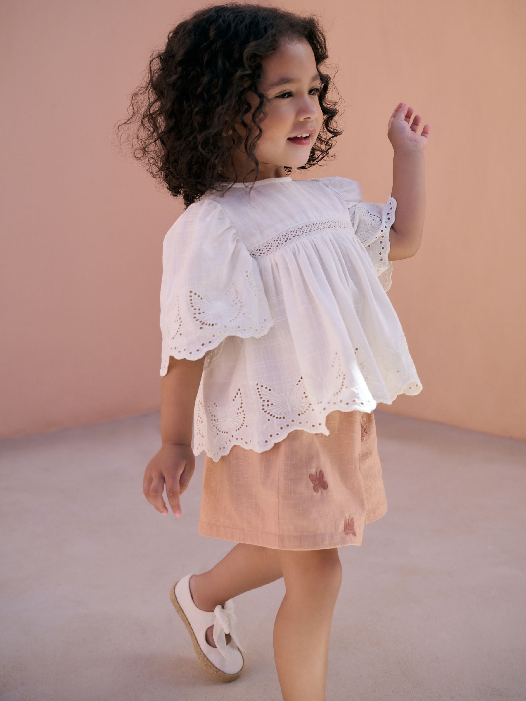 Neutral 100% Cotton Top and Shorts Set (3mths-7yrs)