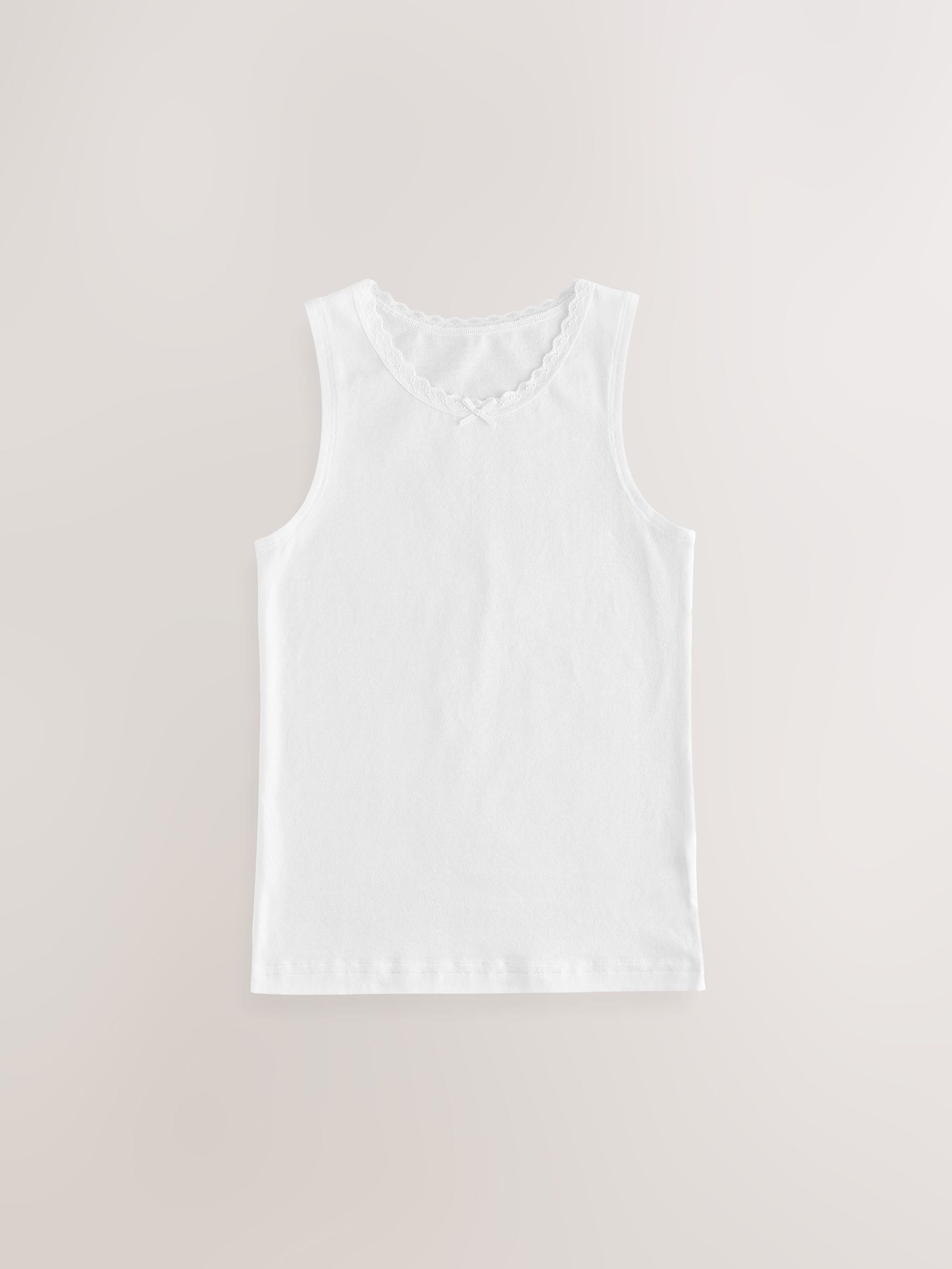 White 3 Pack Lace Trim Vest (1.5-16yrs)