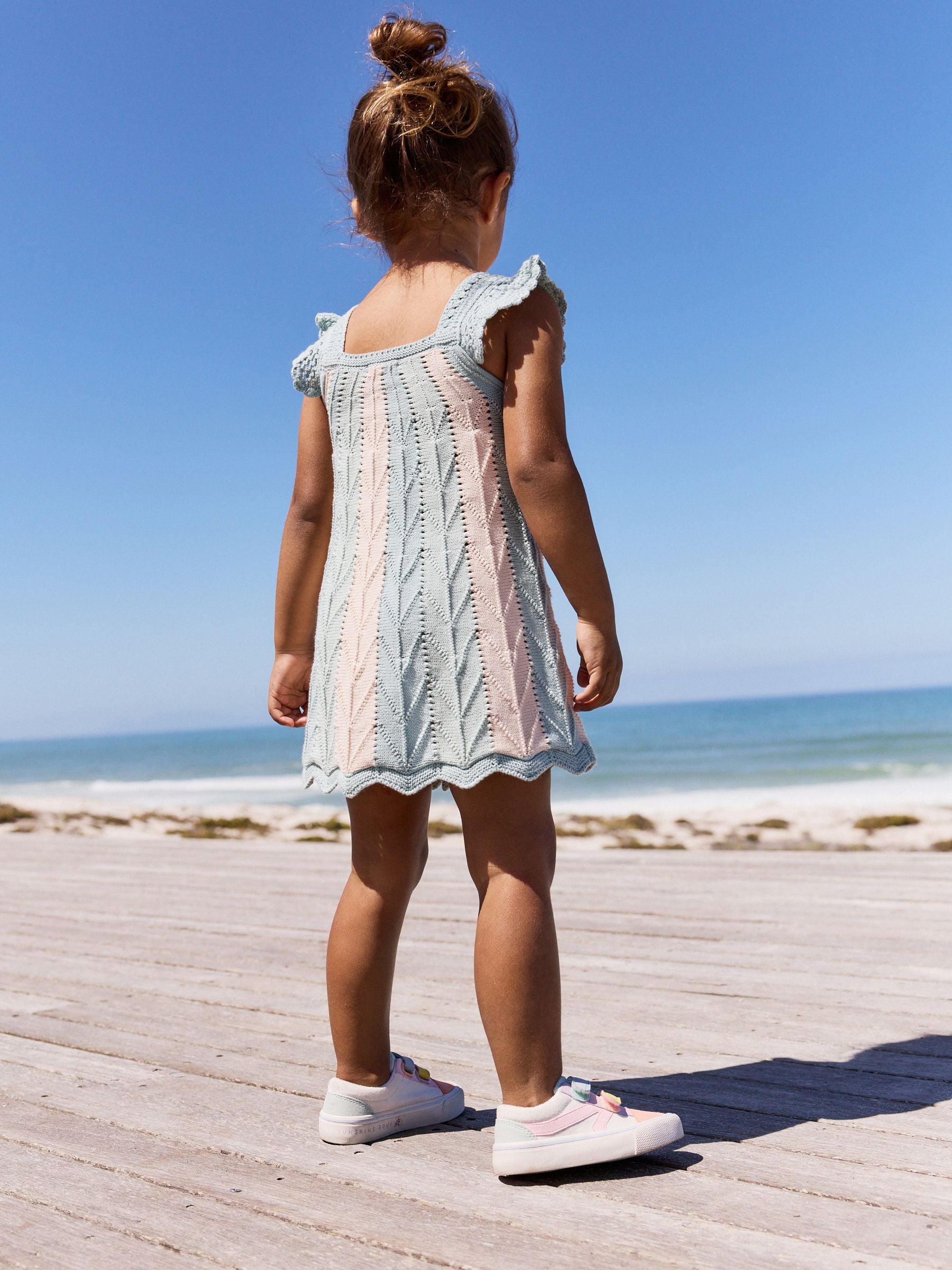 Blue Stripe Swing 100% Cotton Dress (3mths-7yrs)