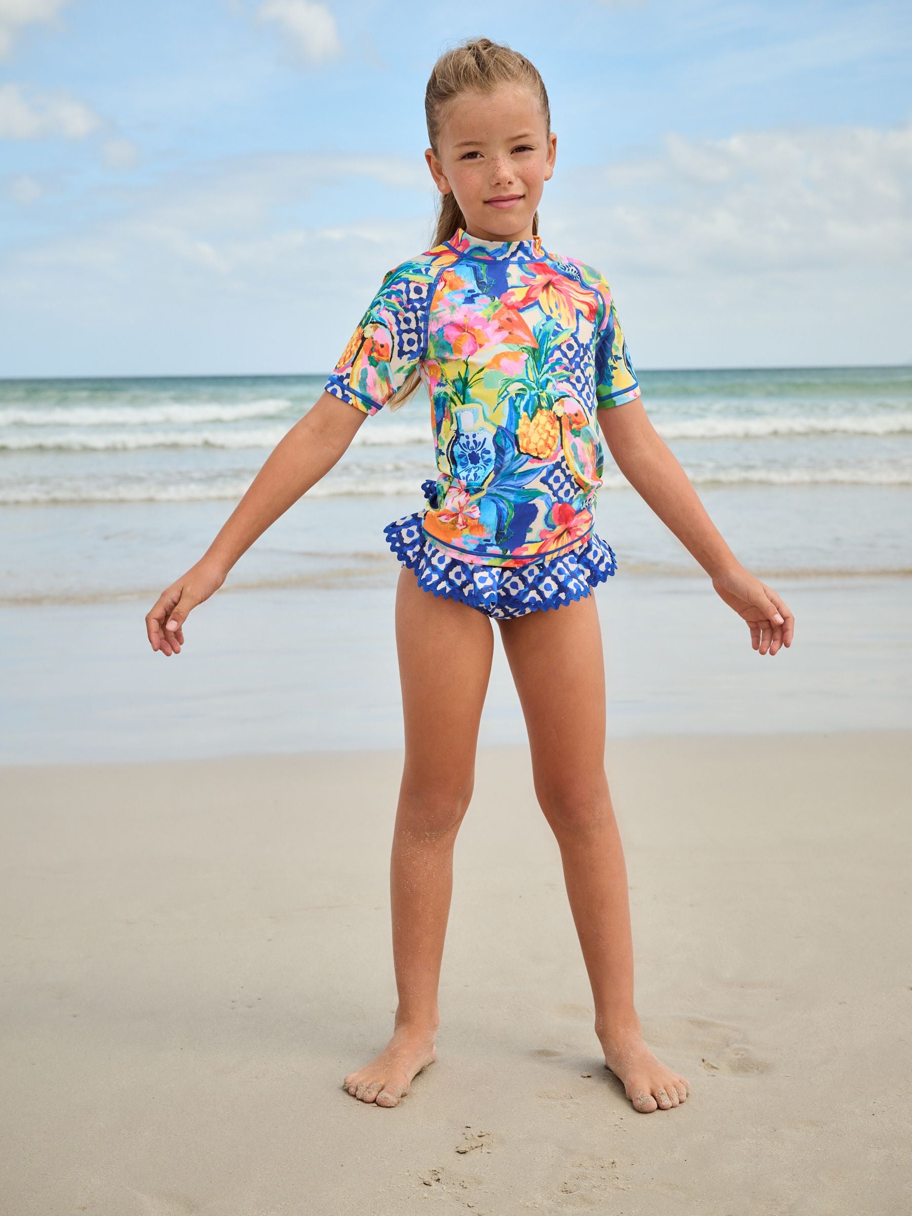 Multi Tropical Sunsafe Rash Vest Set (3-16yrs)