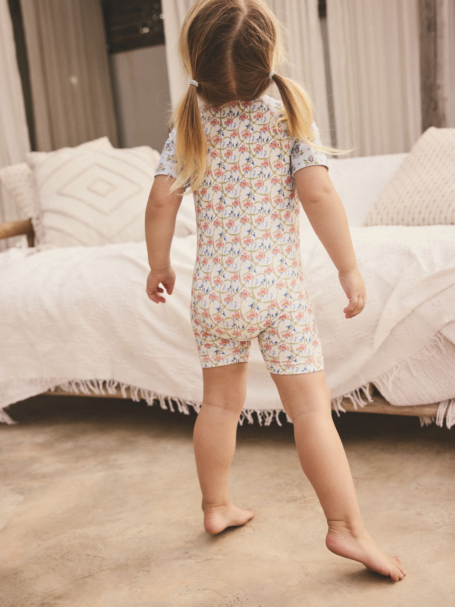 Blue/Pink Floral Frill Sleeve Sunsafe Swimsuit (3mths-10yrs)