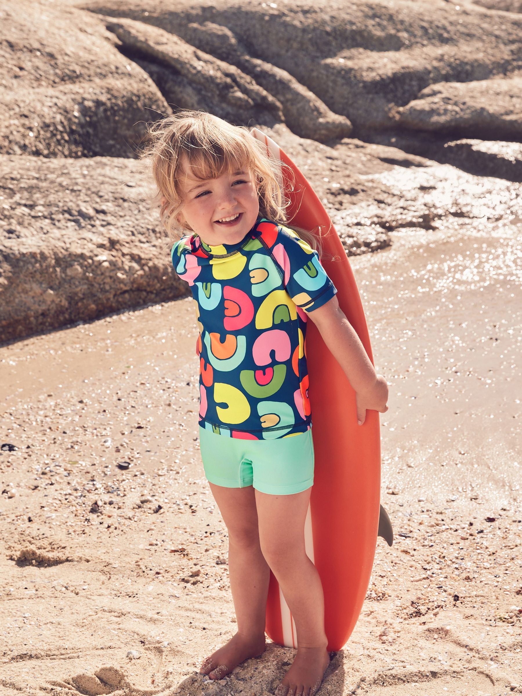 Navy Rainbow Sunsafe Rash Vest Set (3mths-7yrs)