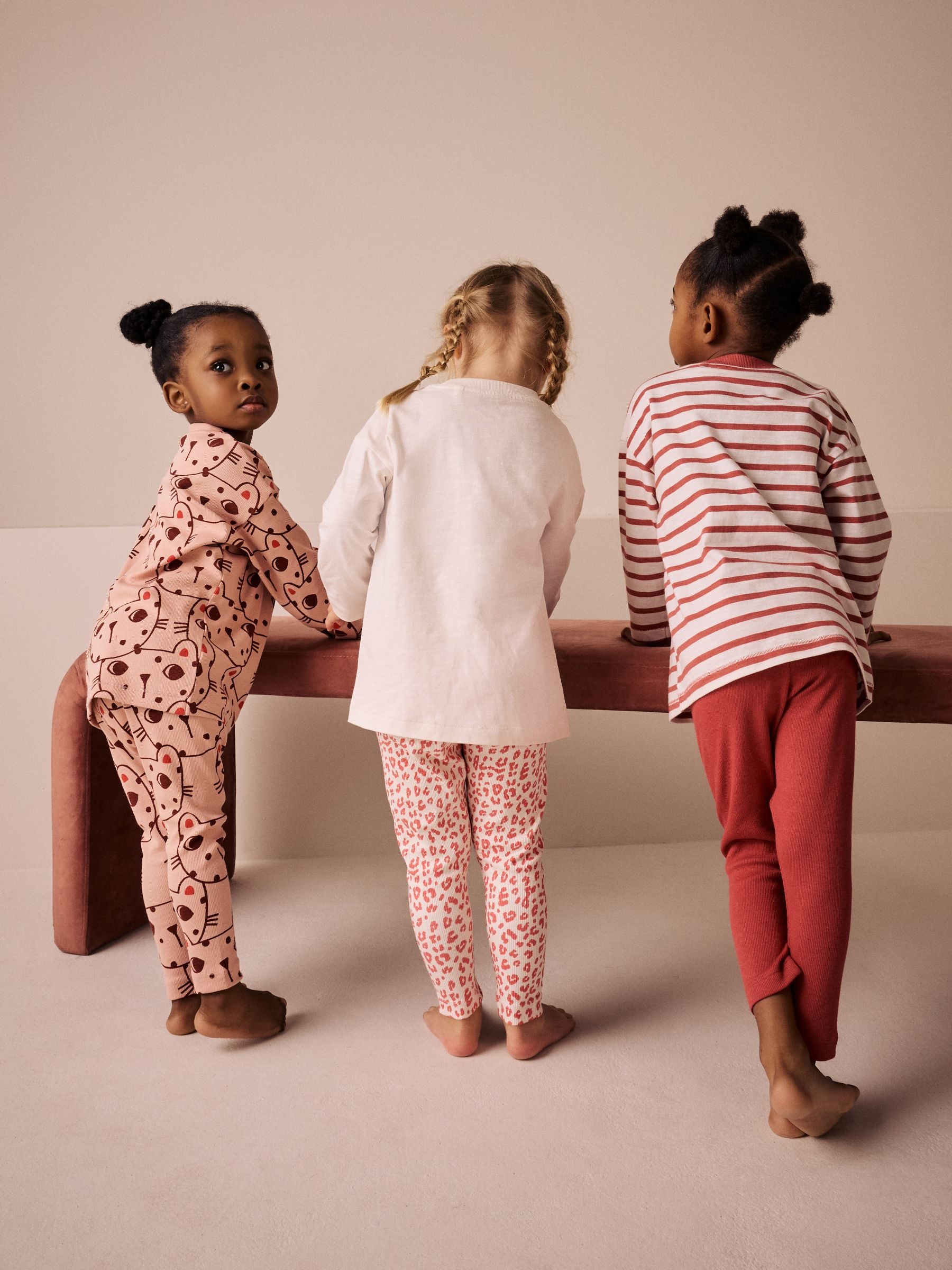 Red/Pink Slogan Snuggle Pyjamas 3 Pack (9mths-8yrs)
