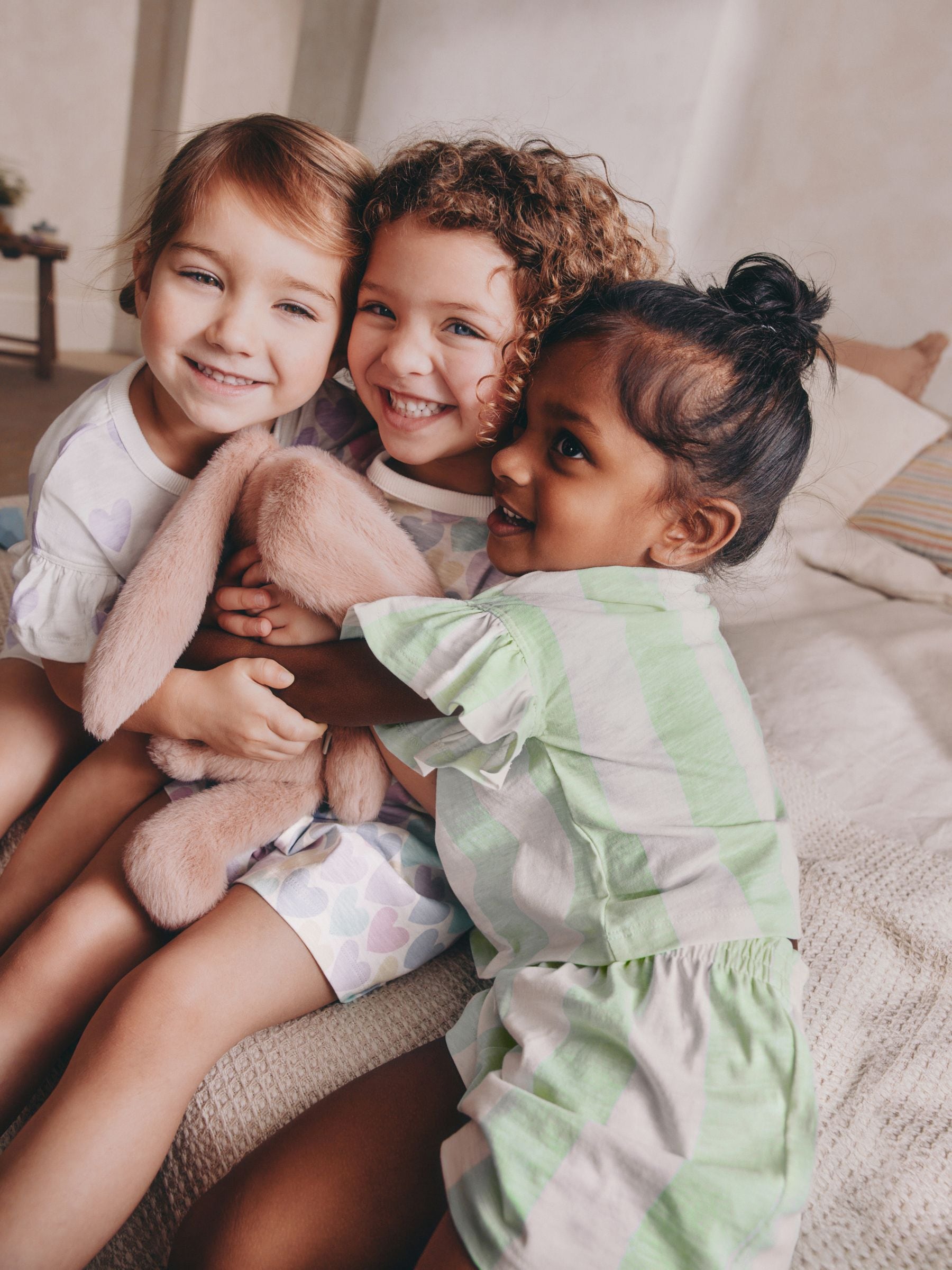 White/Purple Short Pyjamas 3 Pack (9mths-12yrs)