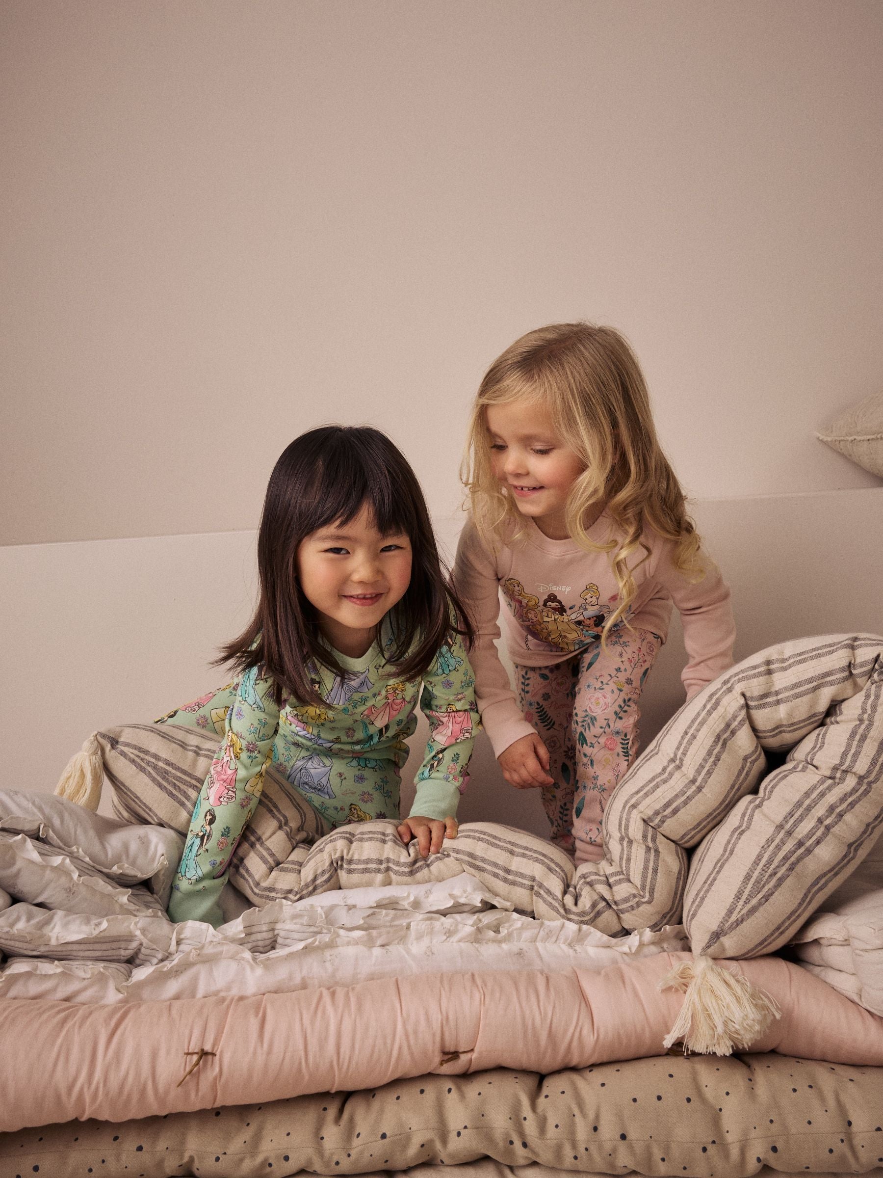 Pink 100% Cotton Disney Princess Long Sleeve Snuggle Pyjamas 2 Pack (9mths-10yrs)