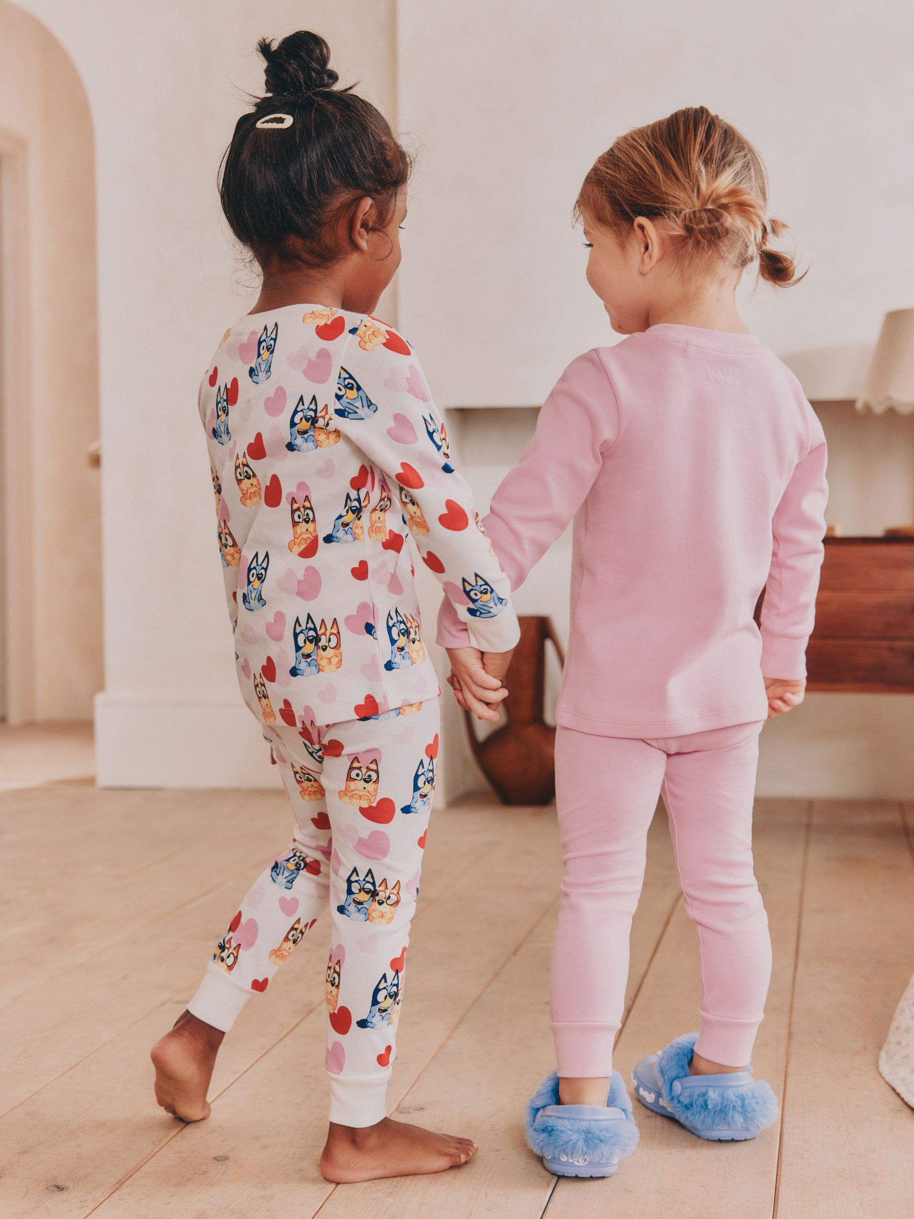 Pink Bluey Long Sleeved Snuggle 100% Cotton Pyjamas 2 Pack (12mths-8yrs)