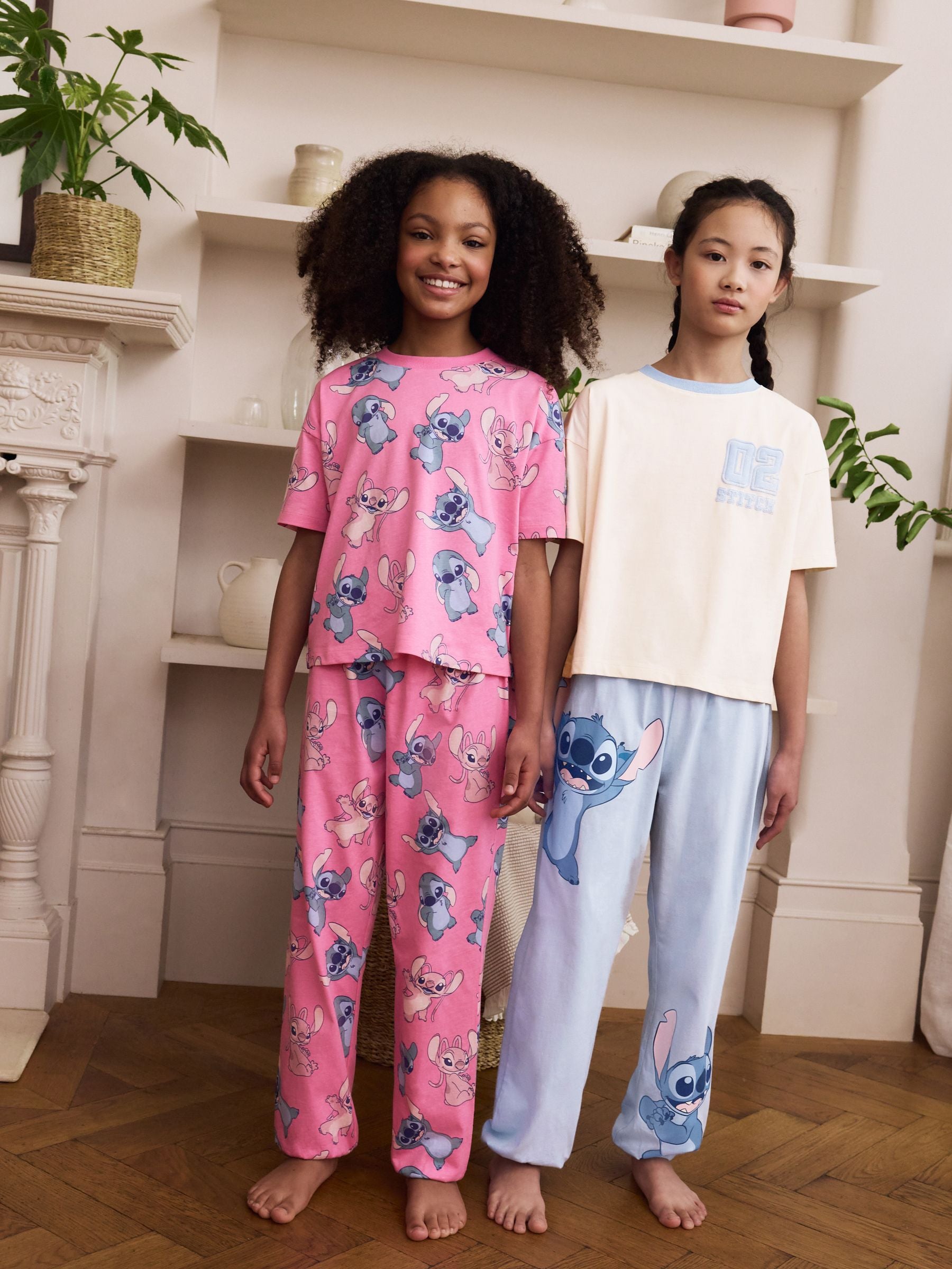 Pink/Blue Lilo & Stitch Jogger Pyjamas 2 Pack (3-16yrs)