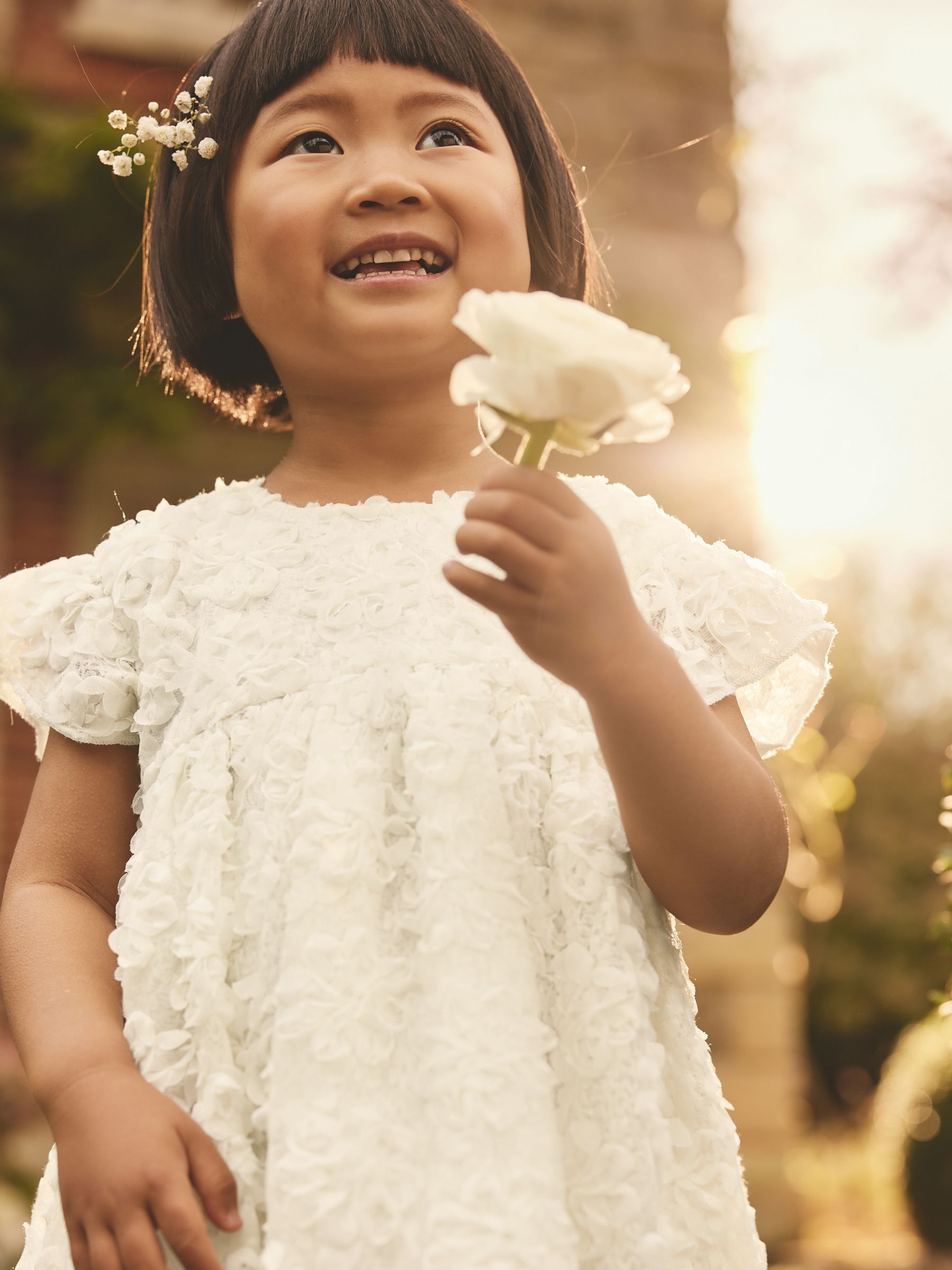 Ivory 3D Floral Occasion Dress (3mths-8yrs)