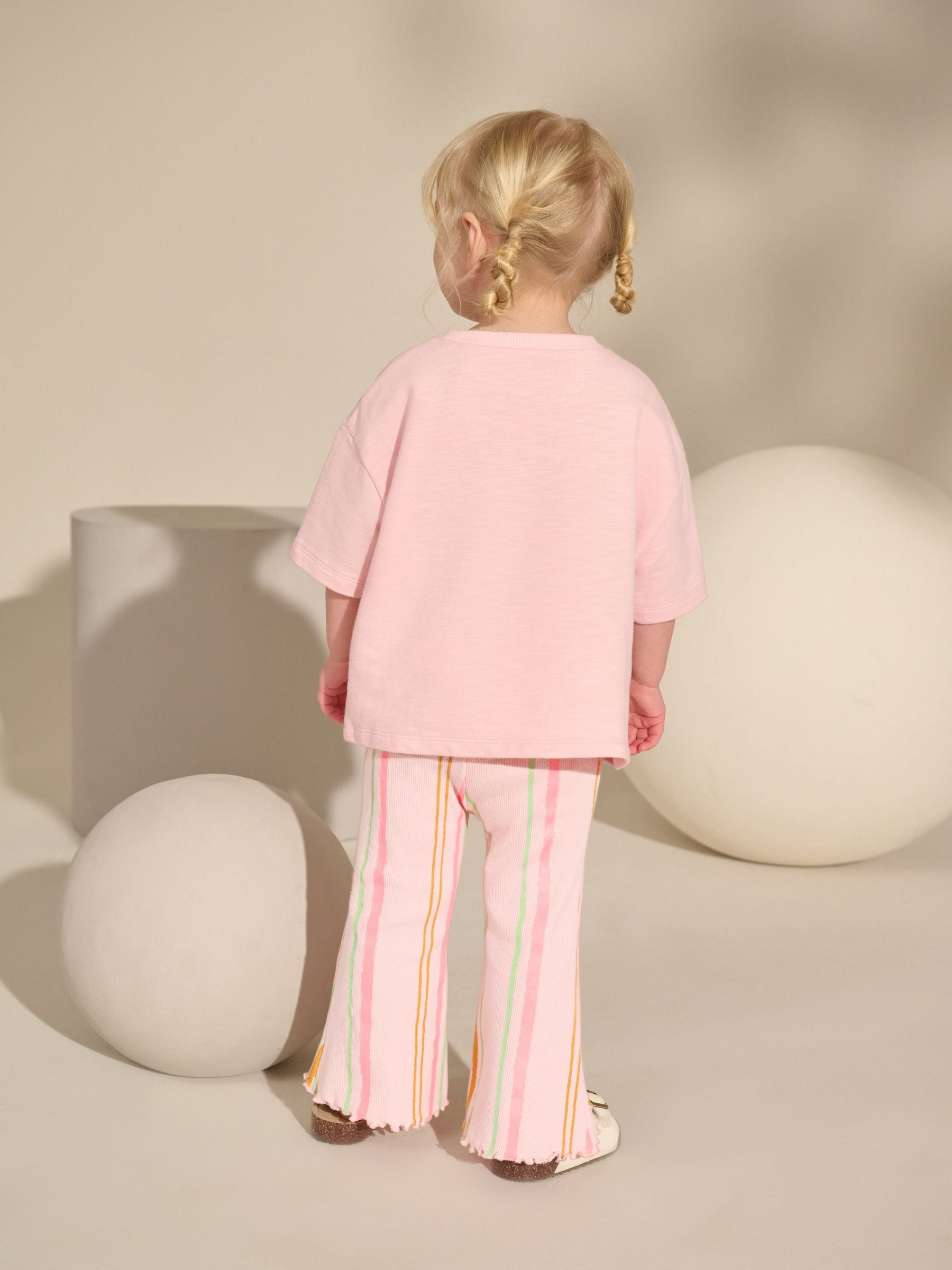 Pink Stripe Ice Cream Top & Flare Leggings Set (3mths-7yrs)