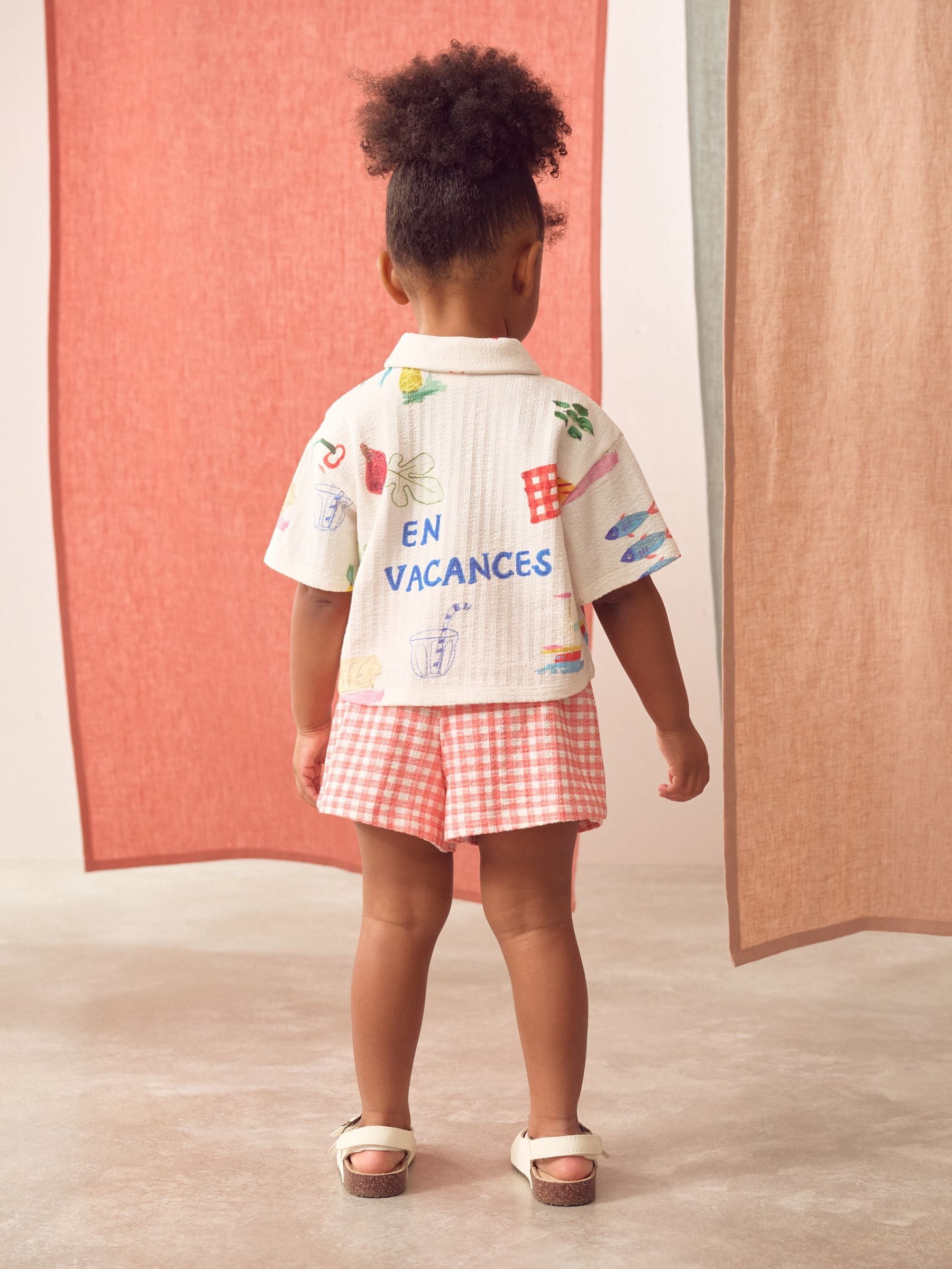 Red Gingham Holiday Print 100% Cotton Short Sleve Shirt and Shorts Set (3mths-7yrs)