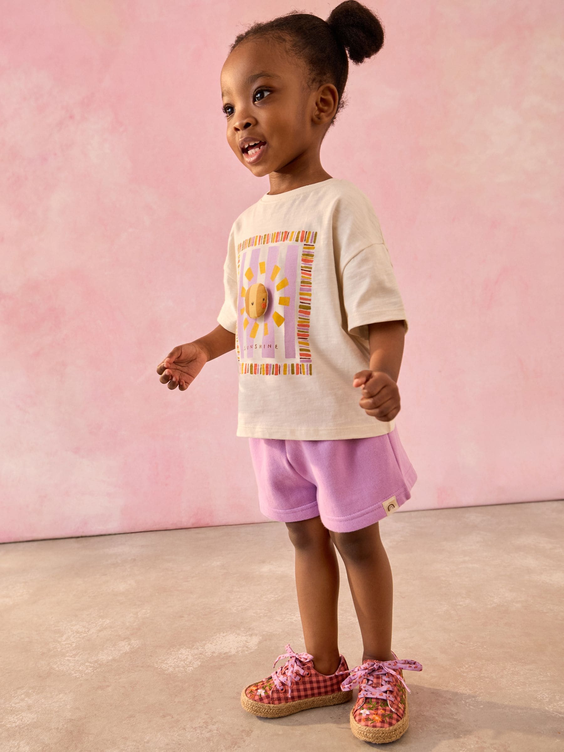 Ecru Padded Sun Character Short Sleeve T-Shirt (3mths-7yrs)