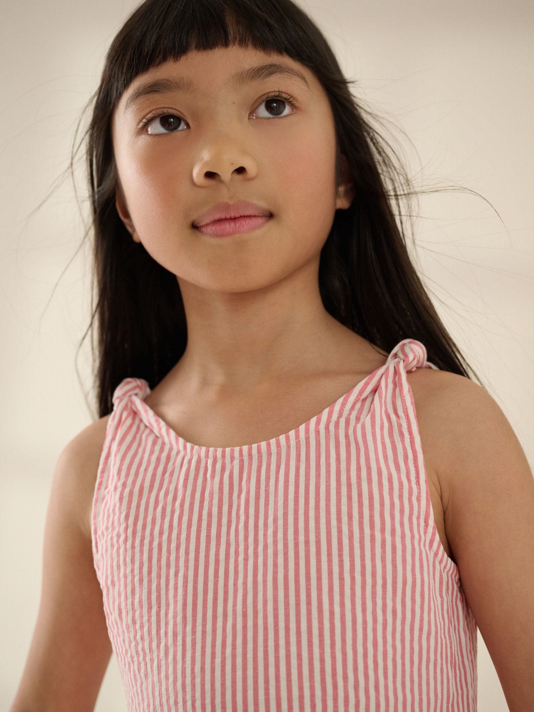 Pink Stripe 100% Cotton Barrel Playsuit (3-16yrs)
