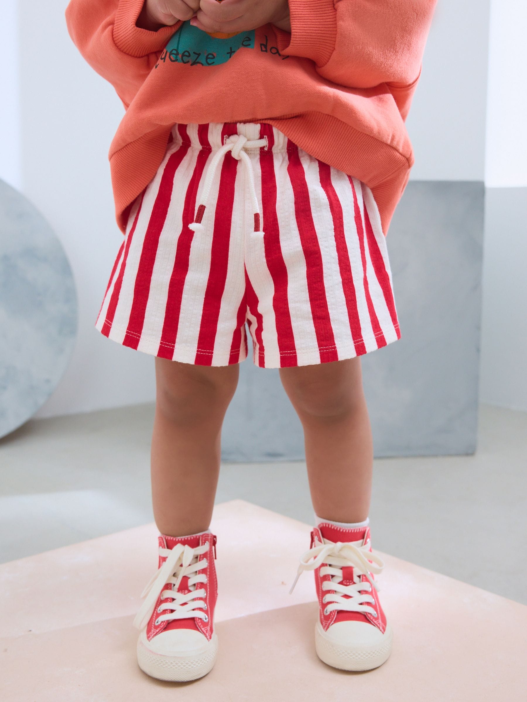 Orange Fruit Character Long Sleeve 100% Cotton Sweatshirt And Shorts Set (3mths-7yrs)