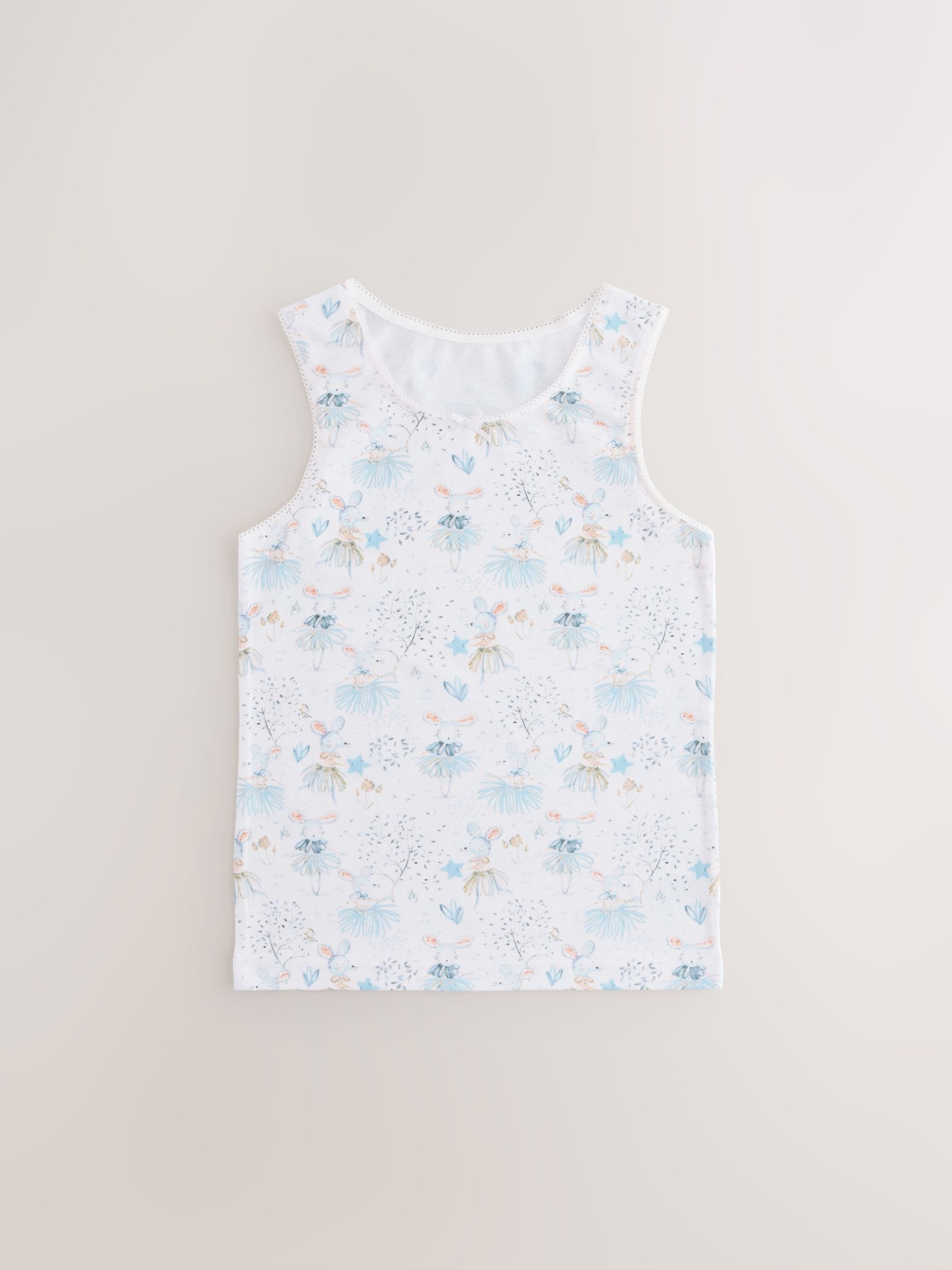 Pink Mouse Printed Vests 3 Pack (1.5-16yrs)