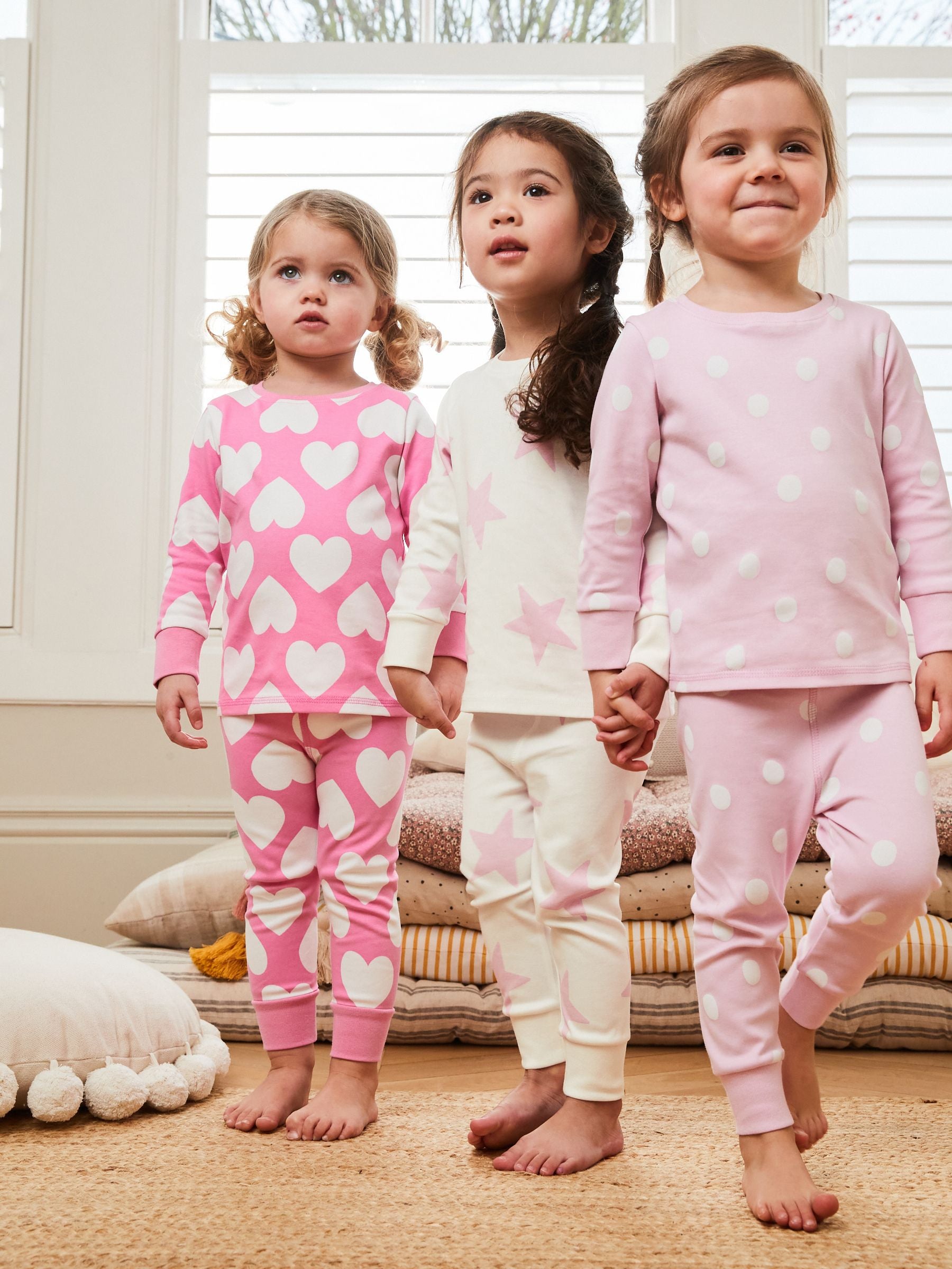 Pink Heart/Star Stampy Snuggle Pyjamas 3 Pack (9mths-12yrs)