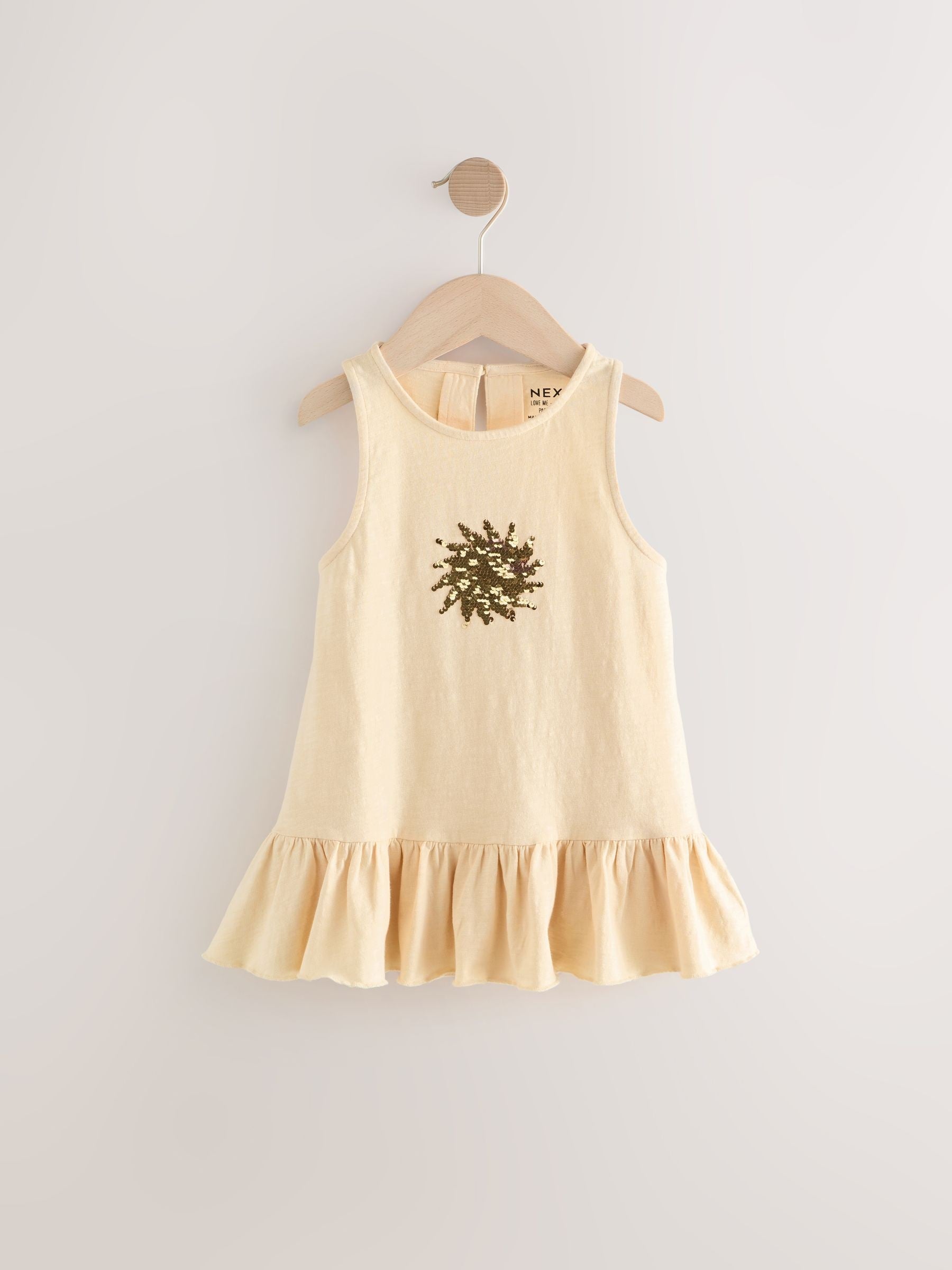 Purple/Ecru 100% Cotton Sequin Peplum Frill Vest (3-16yrs)