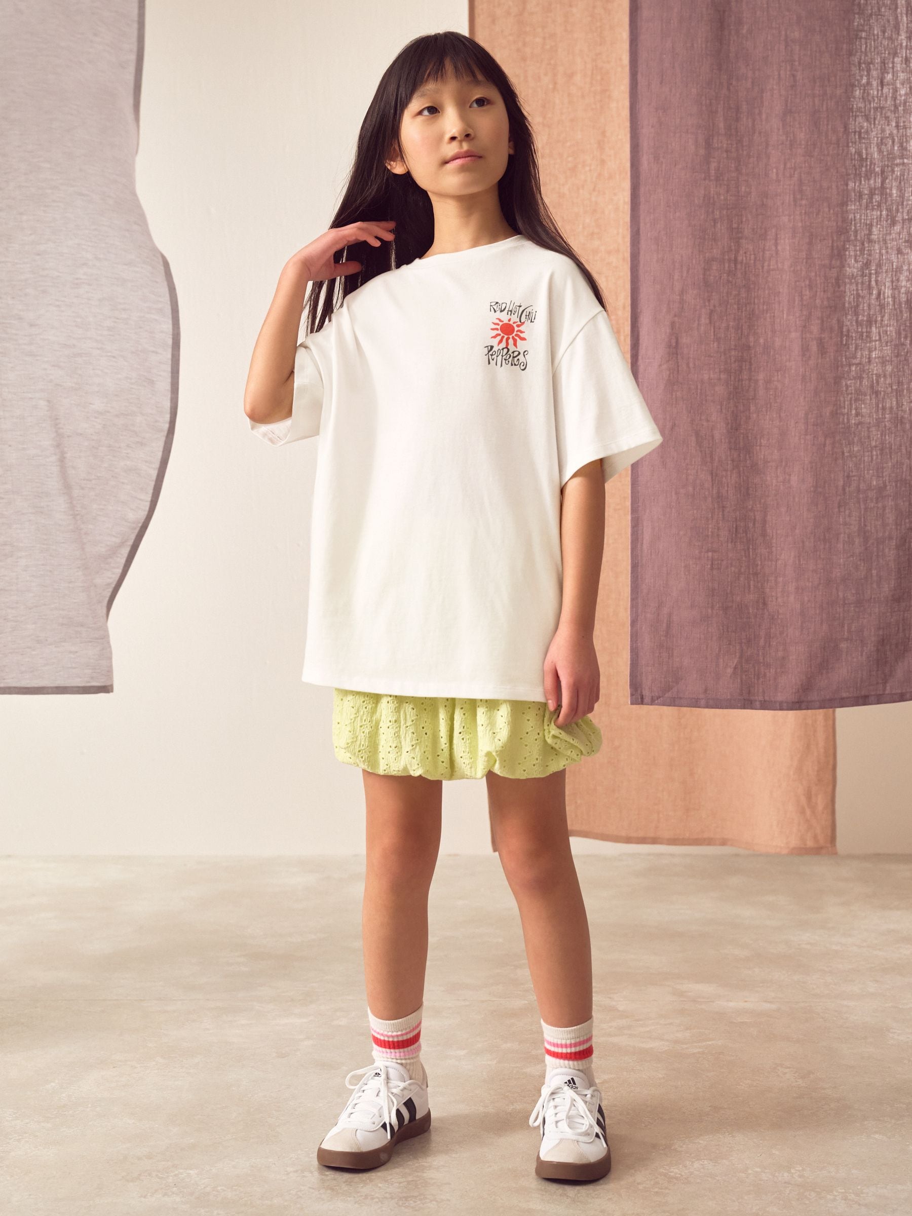 White Oversized Red Hot Chili Peppers Band T-Shirt (3-16yrs)