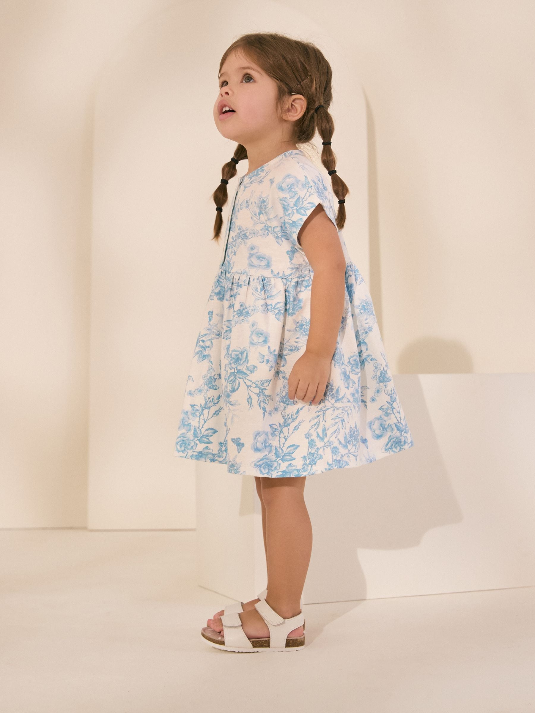 Light Blue Short Sleeve Jersey Summer Dress (3mths-7yrs)