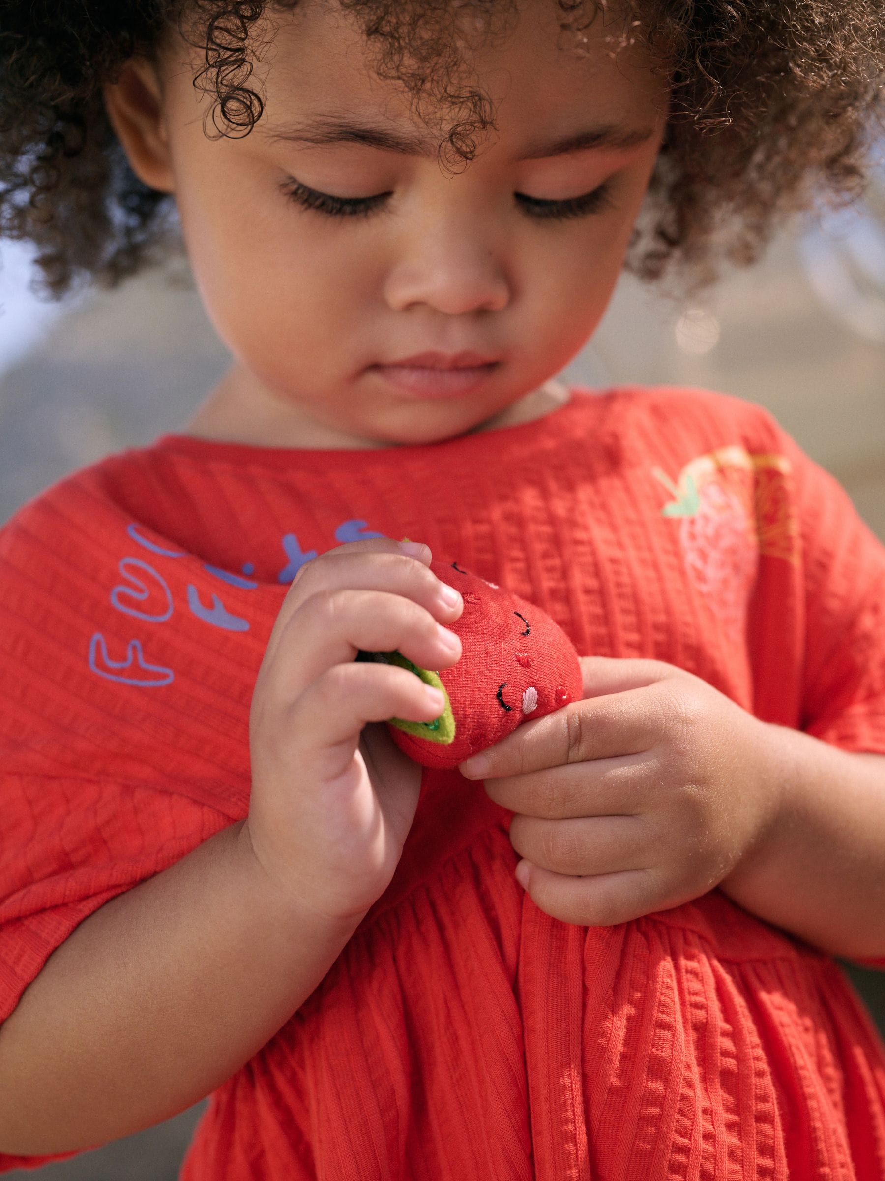 Red Padded Fruits Short Sleeve Jersey Summer Dress (3mths-7yrs)
