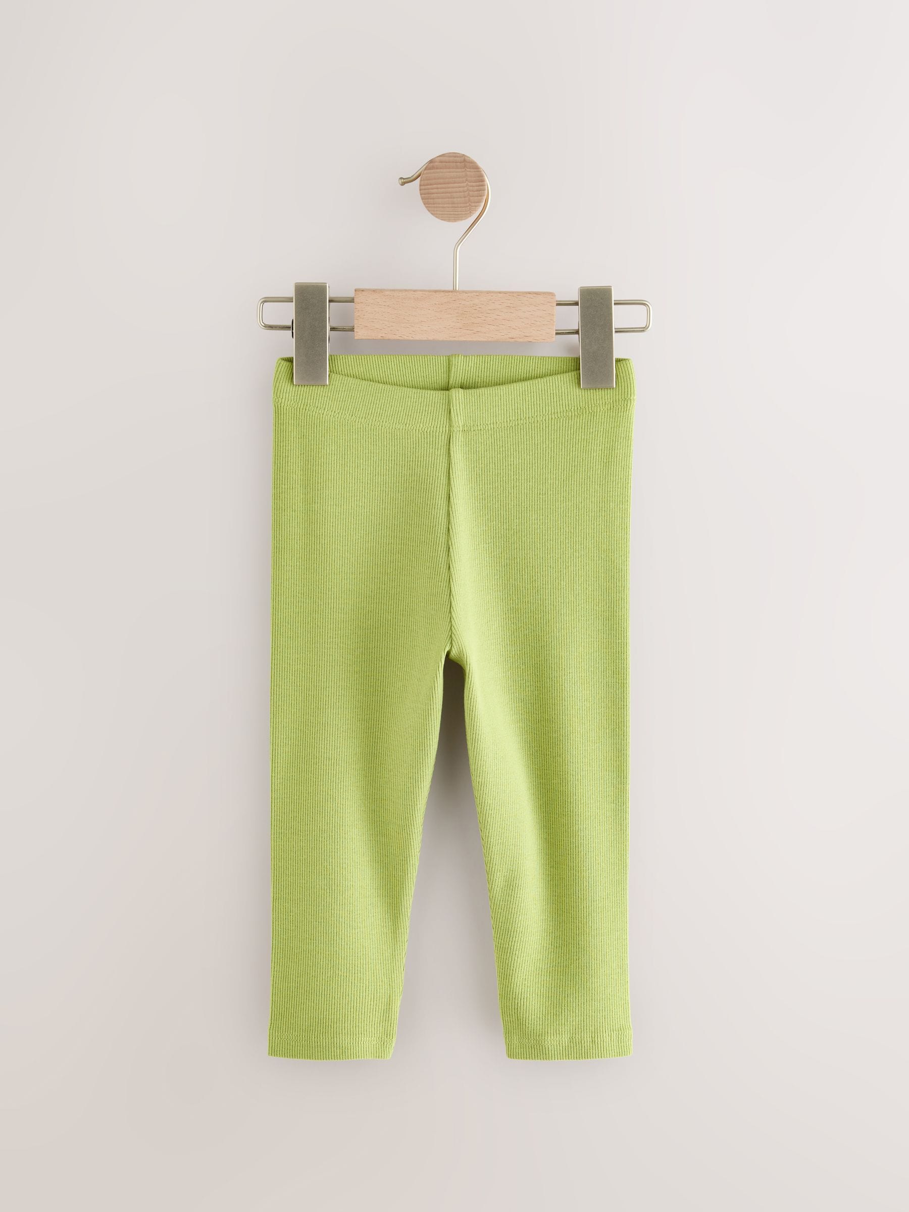 Light Pink Ribbed Leggings 5 Pack (3mths-7yrs)