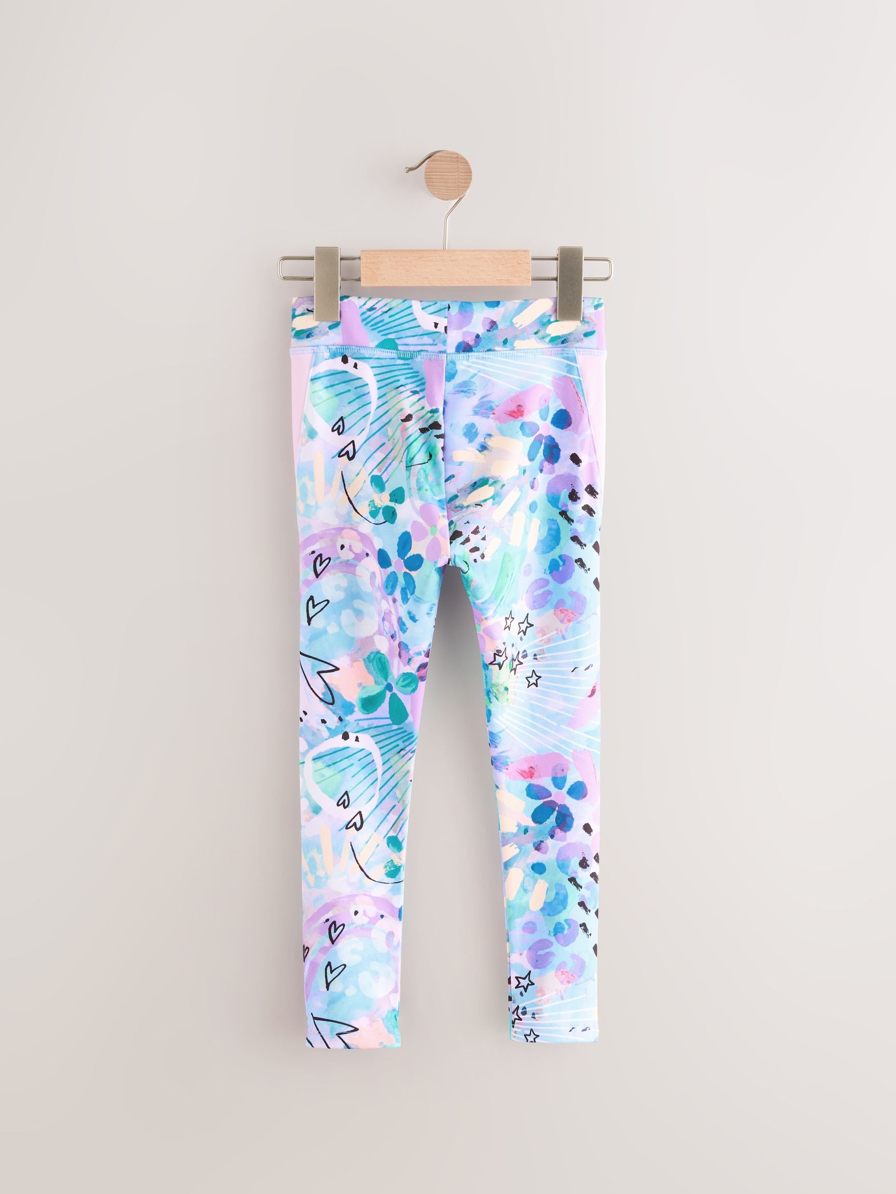 Blue Animal Print Sports Leggings (3-16yrs)